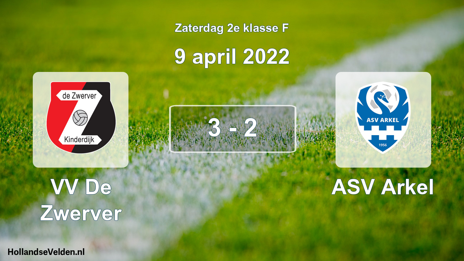 Total number of matches played: VV De Zwerver - ASV Arkel 3 - 2 (9 April 2022)
