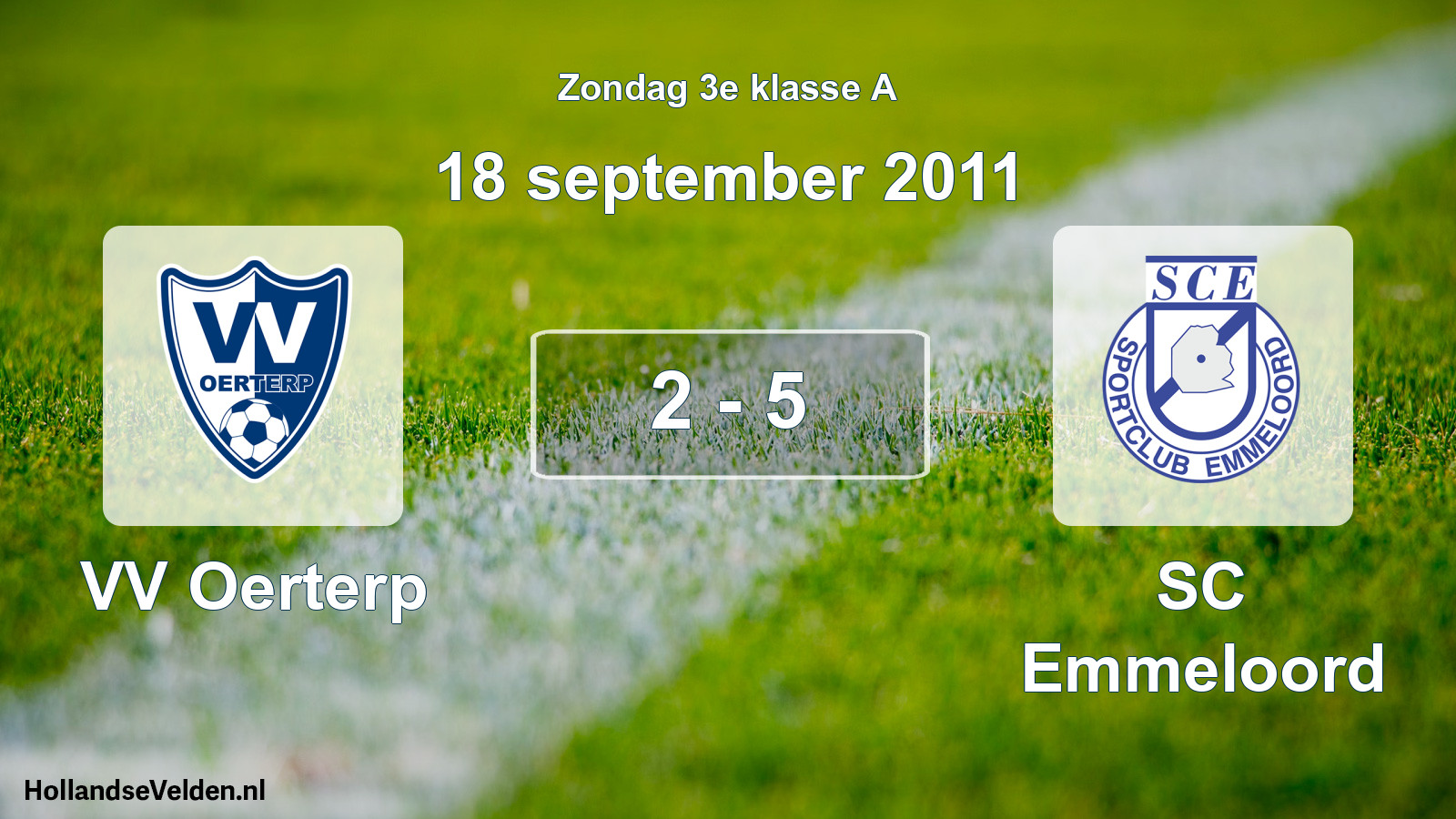 Total number of matches played: VV Oerterp - SC Emmeloord 2 - 5 (18 September 2011)