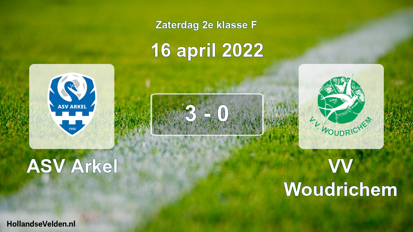Total number of matches played: ASV Arkel - VV Woudrichem 3 - 0 (16 April 2022)