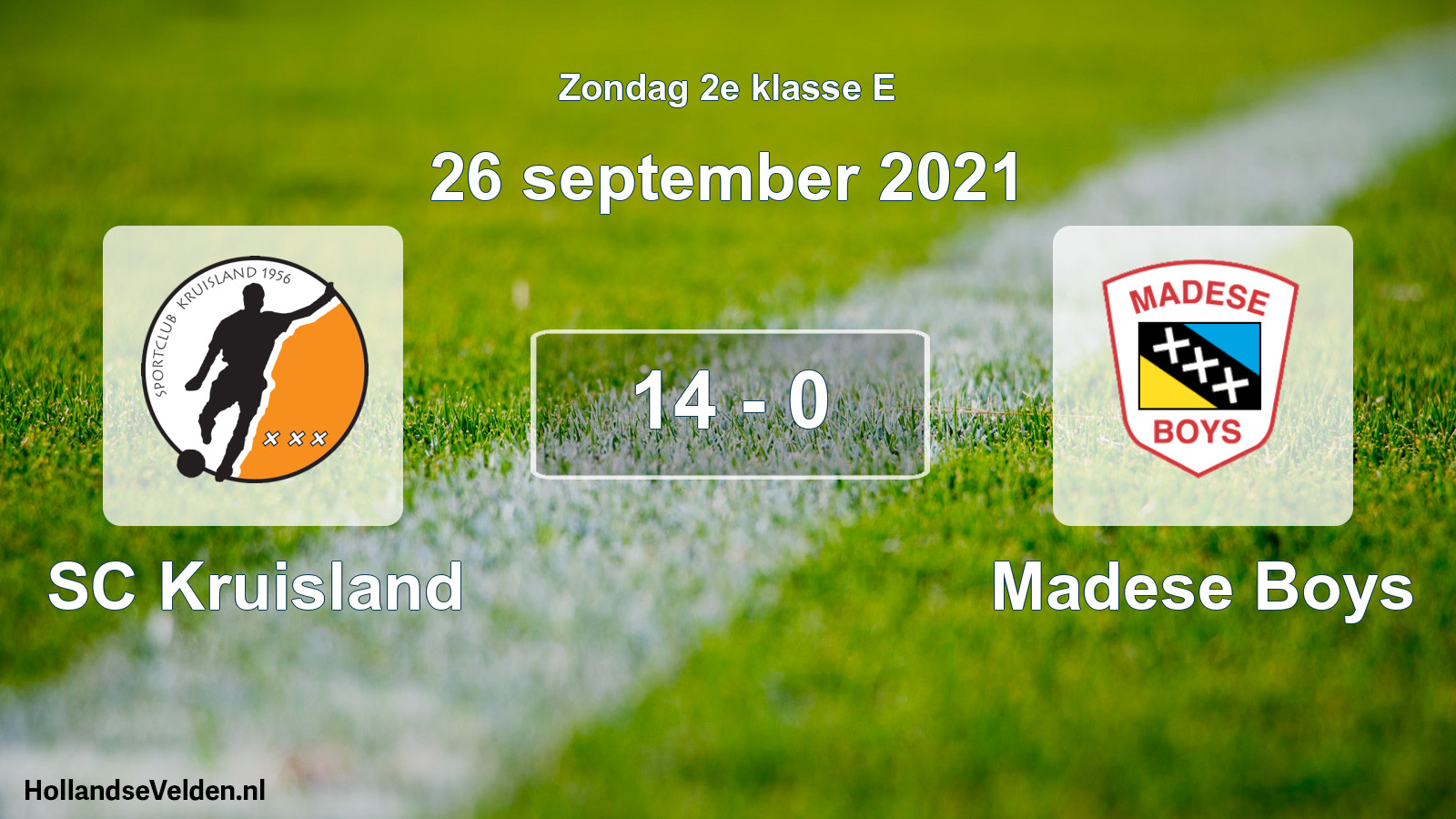 Total number of matches played: SC Kruisland - Madese Boys 14 - 0 (26 September 2021)