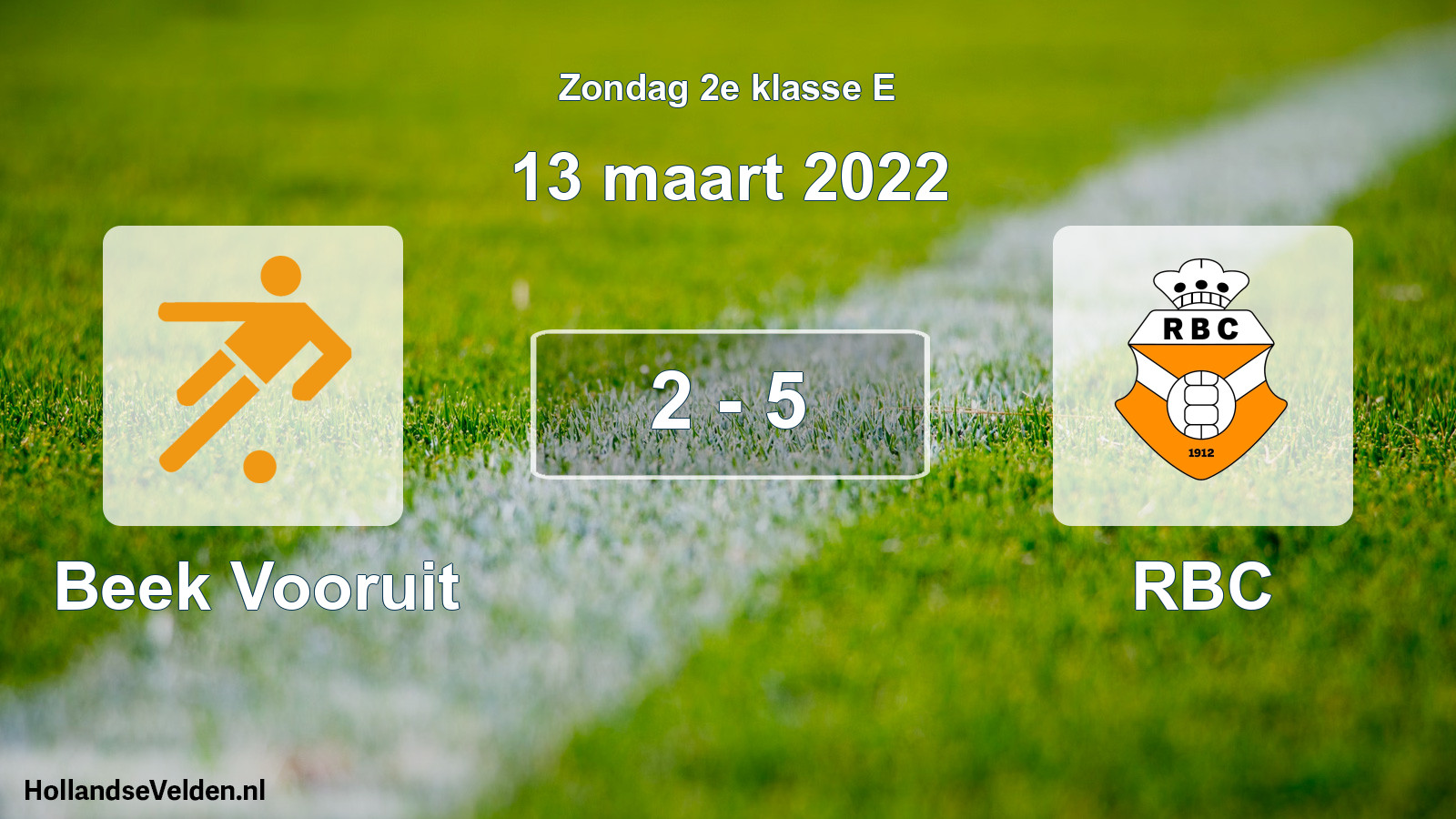 Total number of matches played: Beek Vooruit - RBC 2 - 5 (13 March 2022)