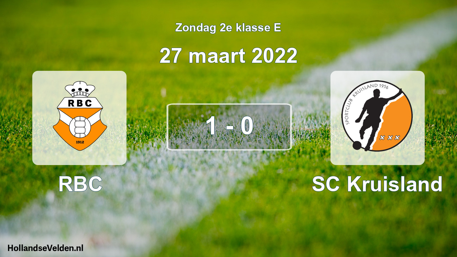 Total number of matches played: RBC - SC Kruisland 1 - 0 (27 March 2022)