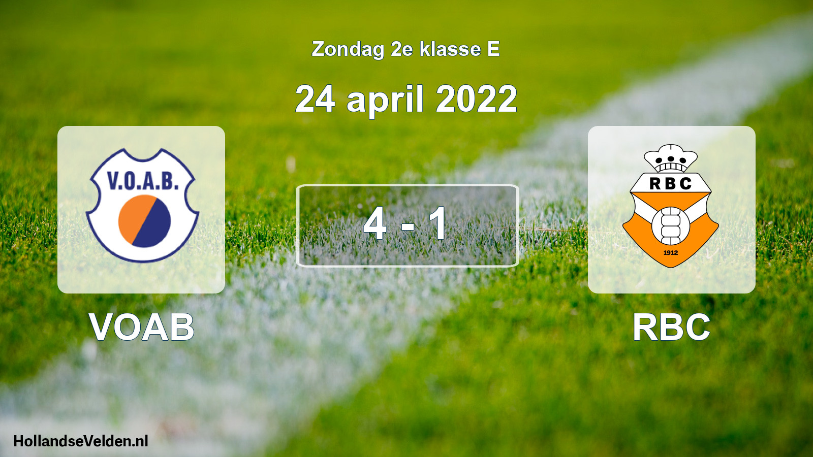 Total number of matches played: VOAB - RBC 4 - 1 (24 April 2022)