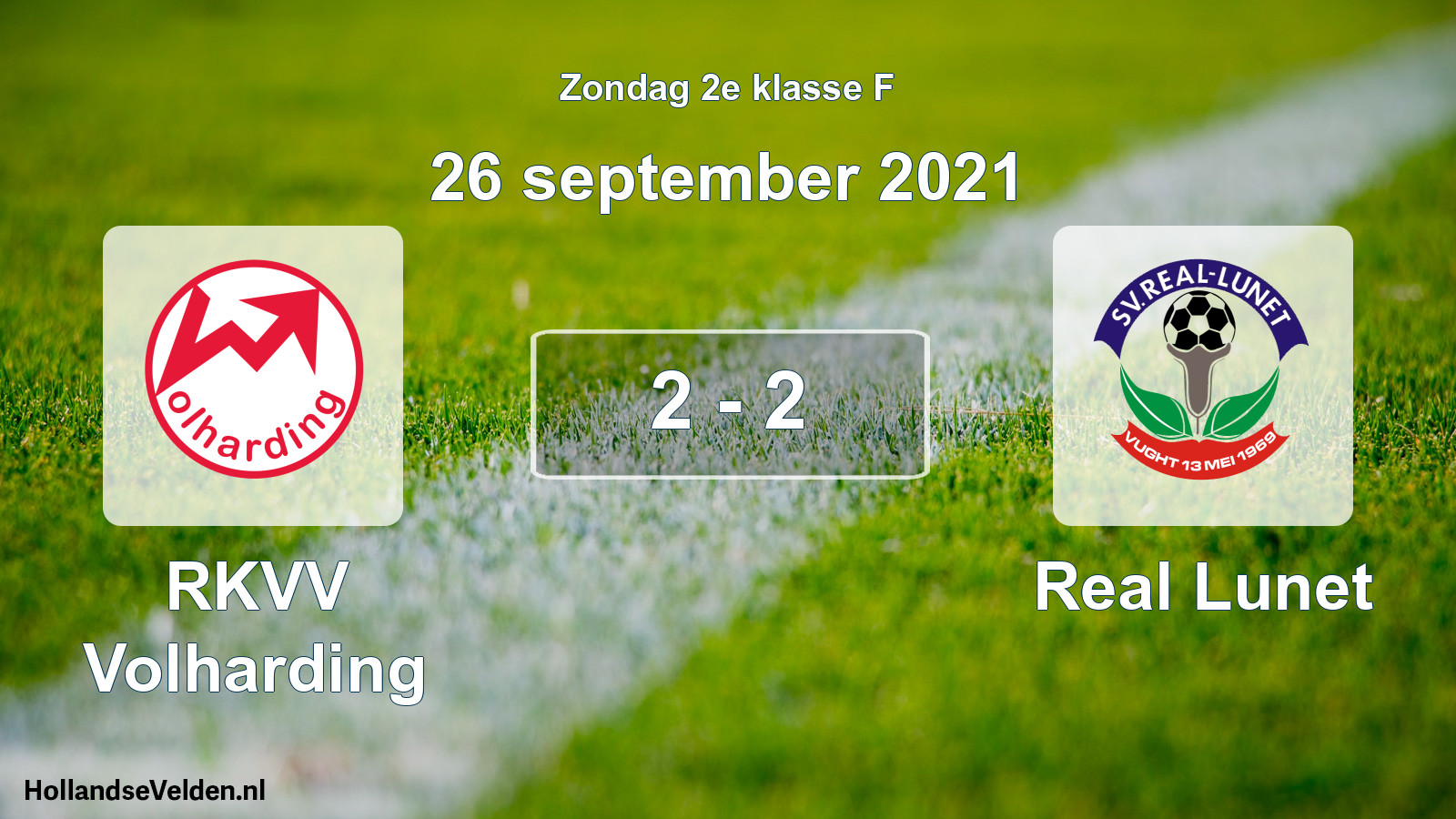 Total number of matches played: RKVV Volharding - Real Lunet 2 - 2 (26 September 2021)