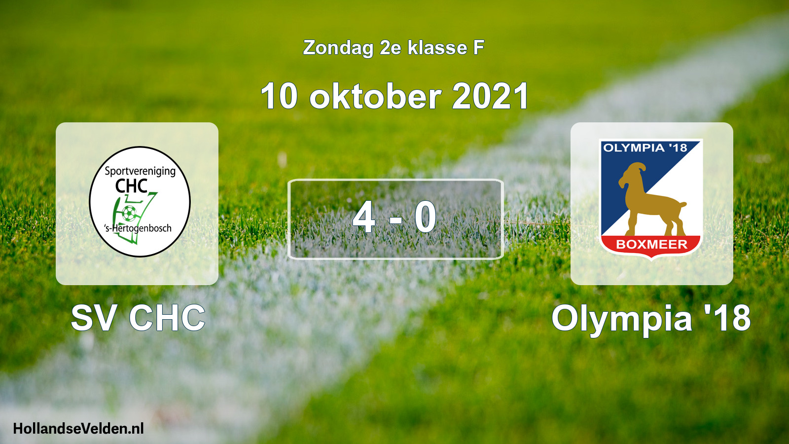 Total number of matches played: SV CHC - Olympia '18 4 - 0 (10 October 2021)