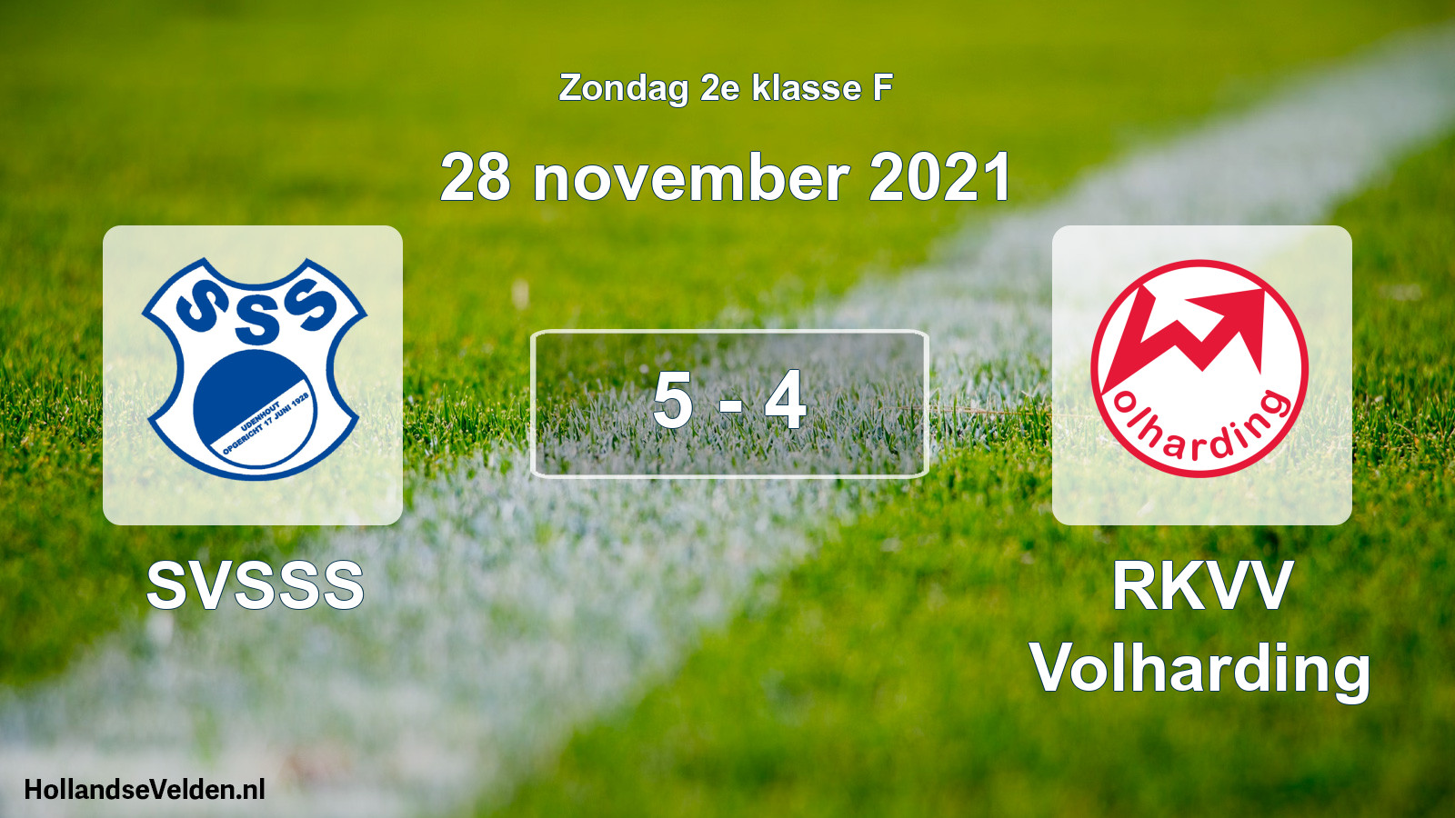 Total number of matches played: SVSSS - RKVV Volharding 5 - 4 (28 November 2021)
