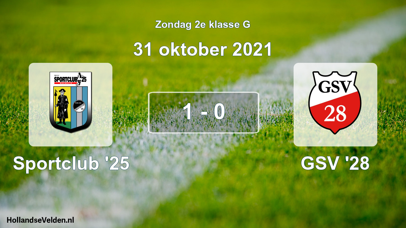 Total number of matches played: Sportclub '25 - GSV '28 1 - 0 (31 October 2021)