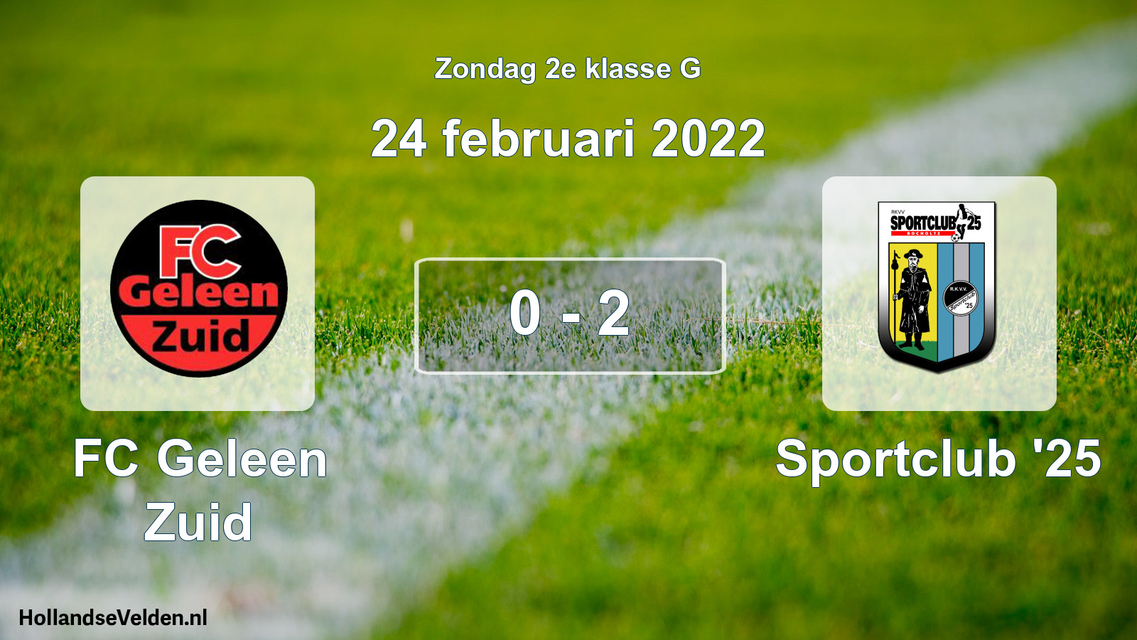Total number of matches played: FC Geleen Zuid - Sportclub '25 0 - 2 (24 February 2022)