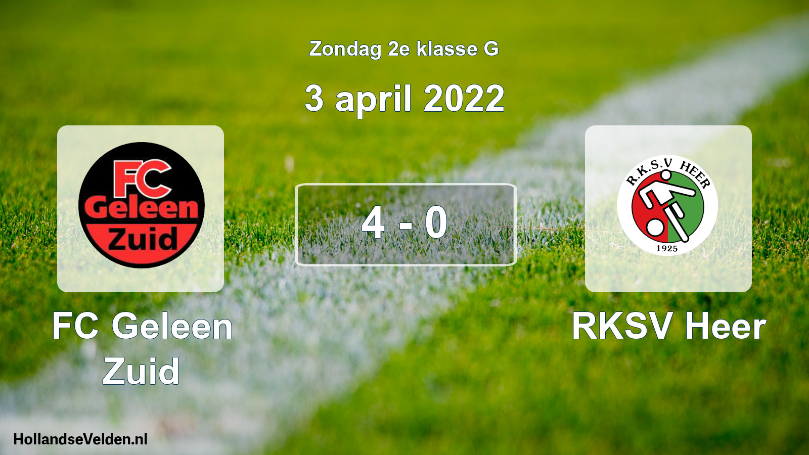 Total number of matches played: FC Geleen Zuid - RKSV Heer 4 - 0 (3 April 2022)