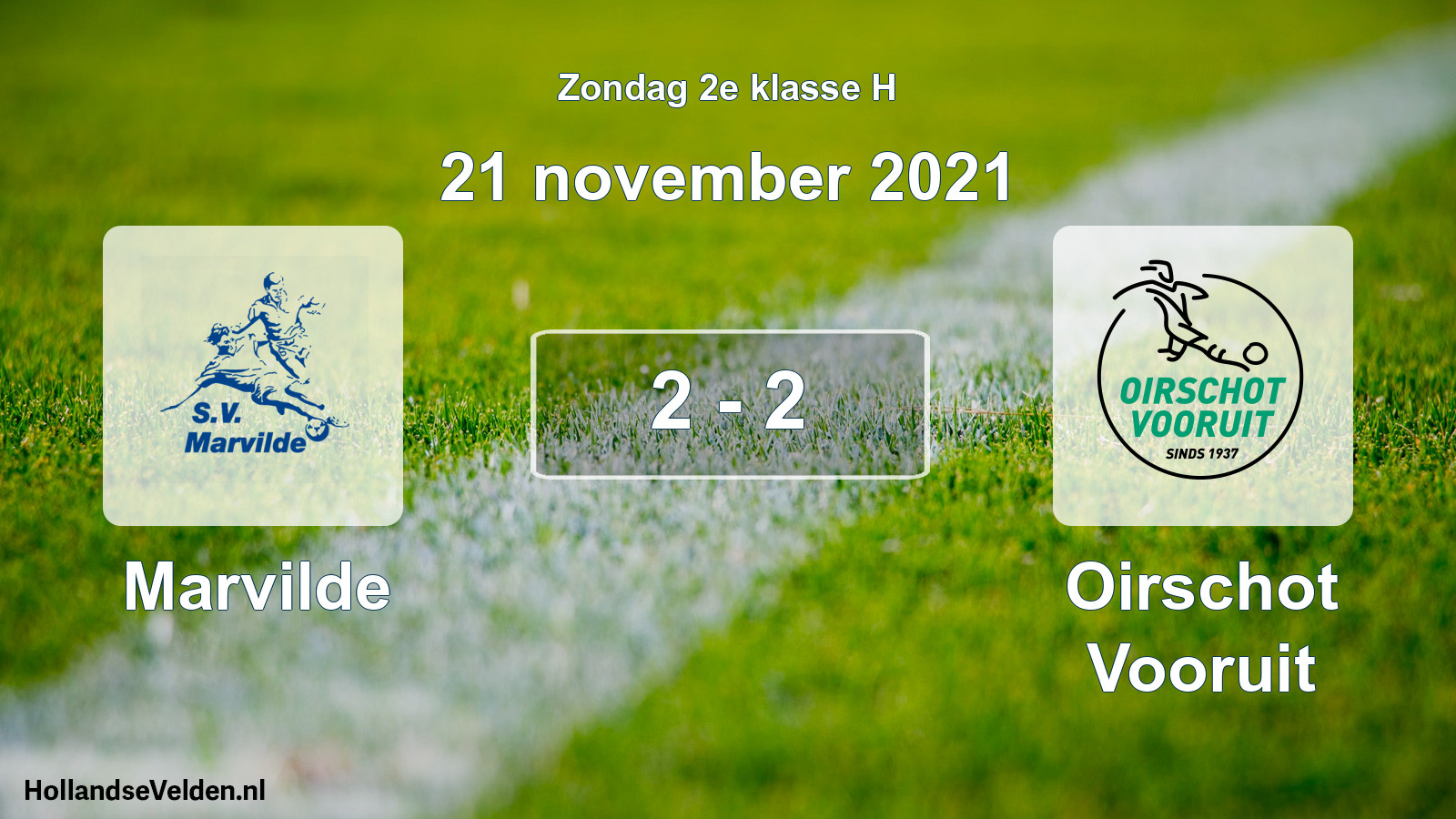 Total number of matches played: Marvilde - Oirschot Vooruit 2 - 2 (21 November 2021)