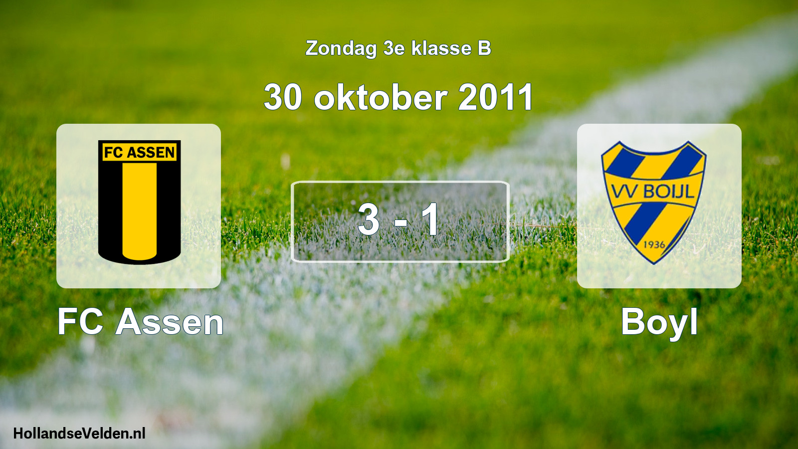 Total number of matches played: FC Assen - Boyl 3 - 1 (30 October 2011)