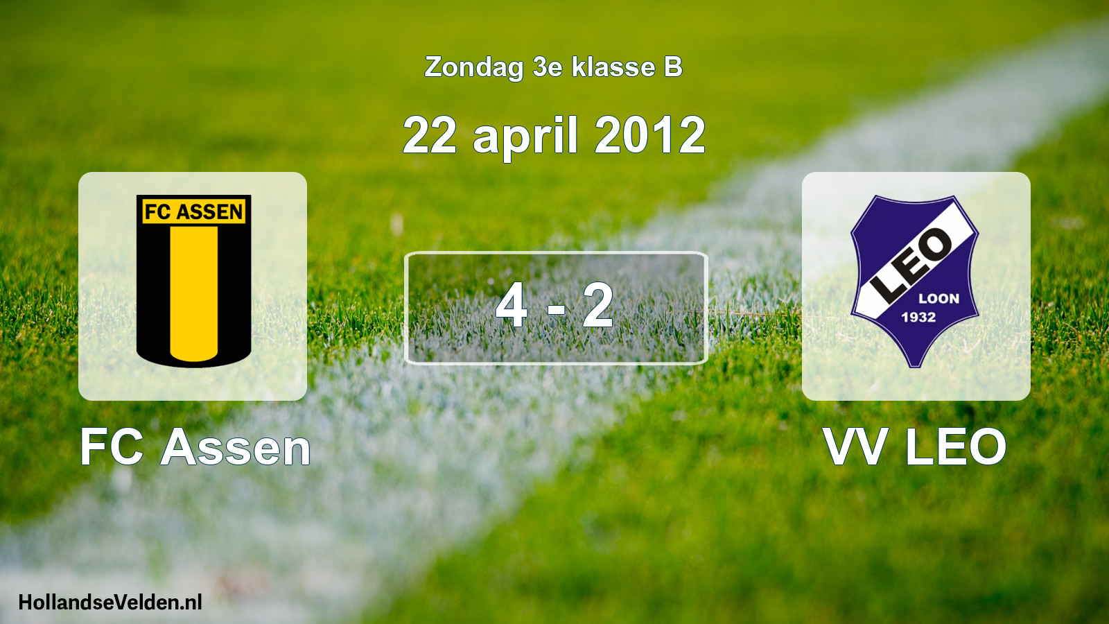 Total number of matches played: FC Assen - VV LEO 4 - 2 (22 April 2012)