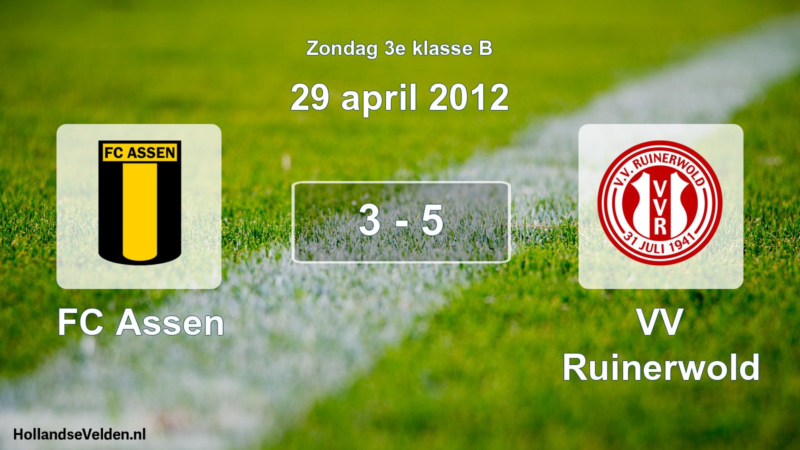 Total number of matches played: FC Assen - VV Ruinerwold 3 - 5 (29 April 2012)