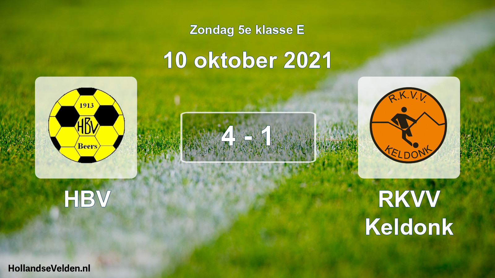 Total number of matches played: HBV - RKVV Keldonk 4 - 1 (10 October 2021)