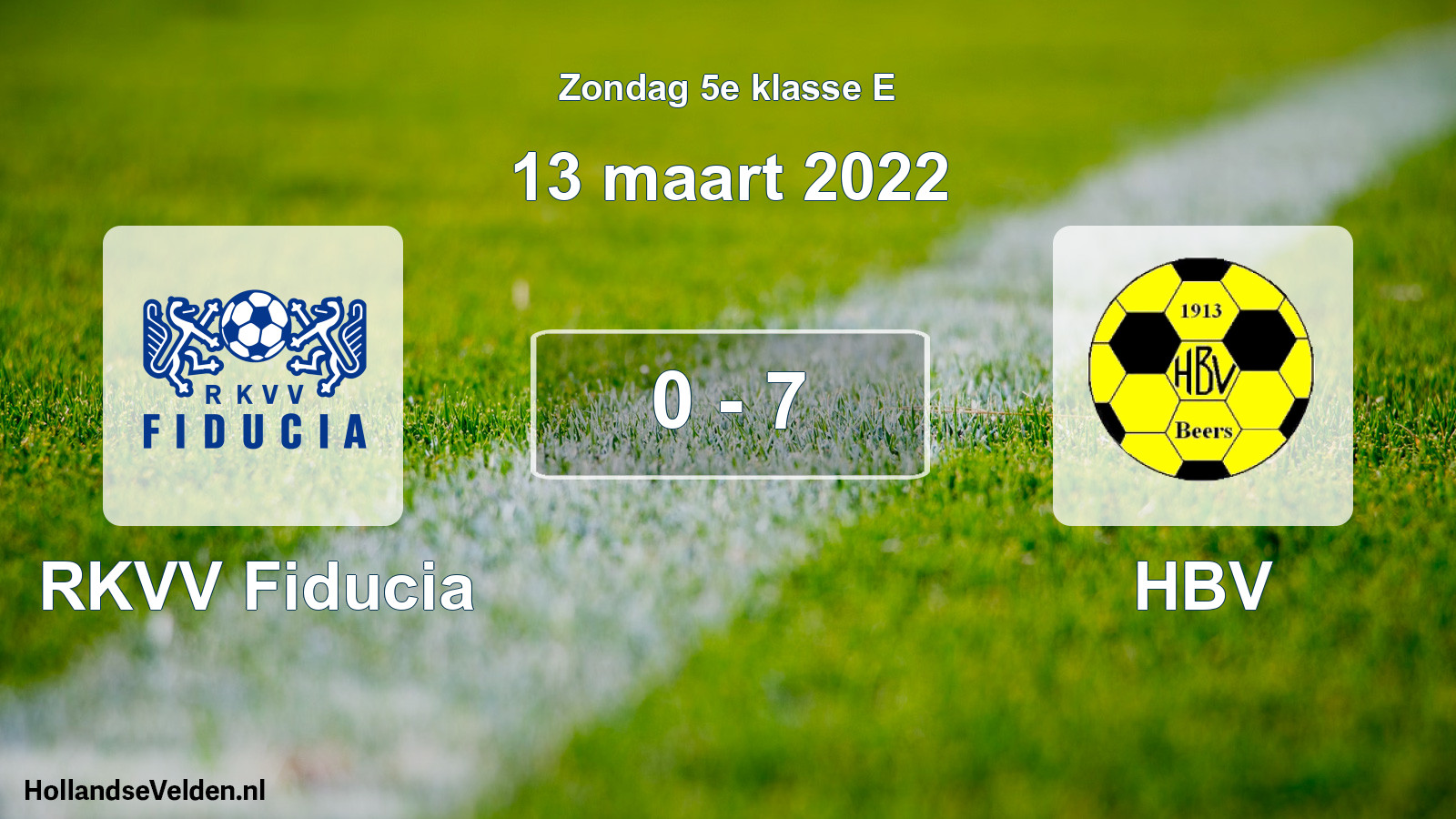 Total number of matches played: RKVV Fiducia - HBV 0 - 7 (13 March 2022)
