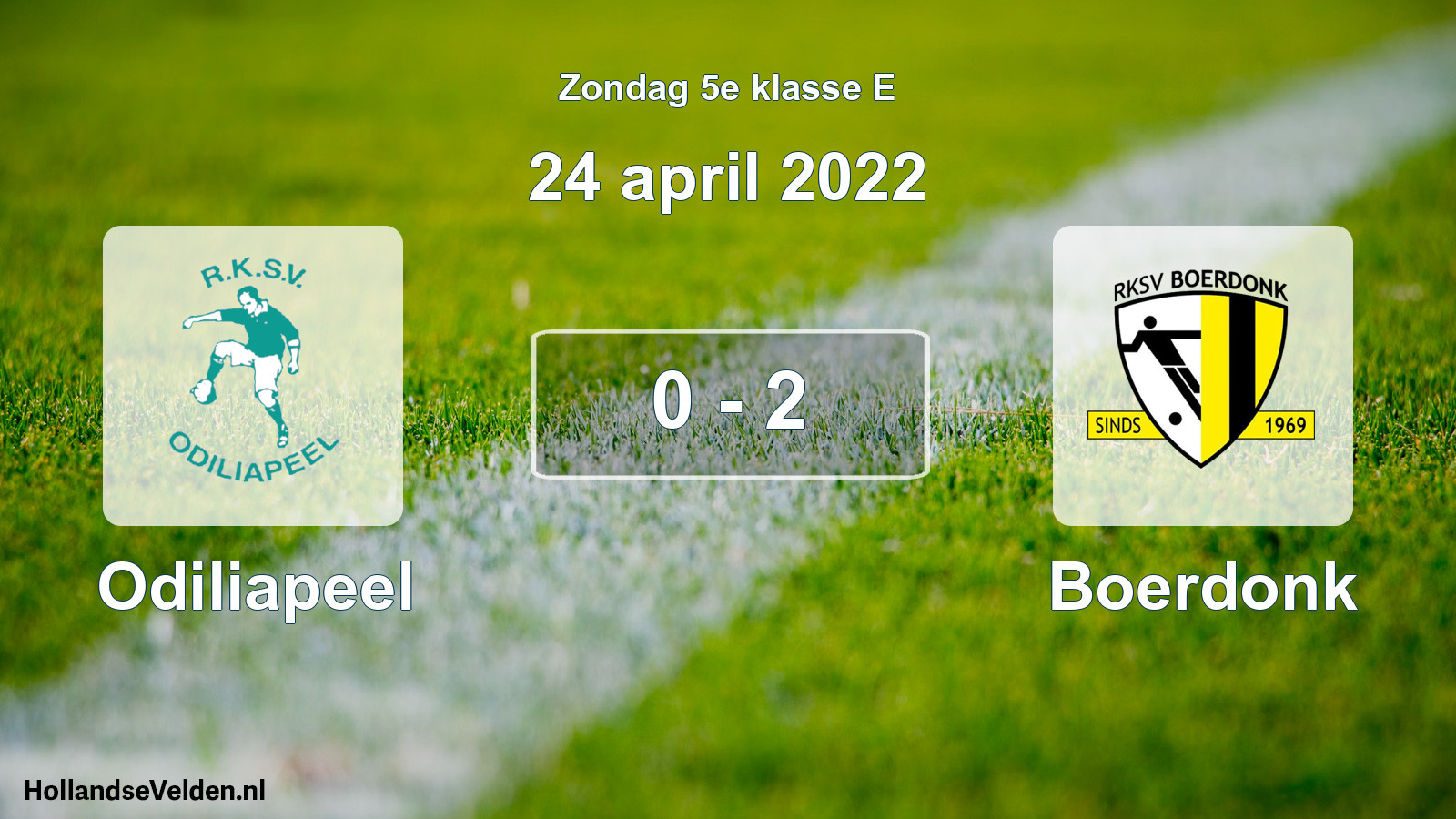 Total number of matches played: Odiliapeel - Boerdonk 0 - 2 (24 April 2022)
