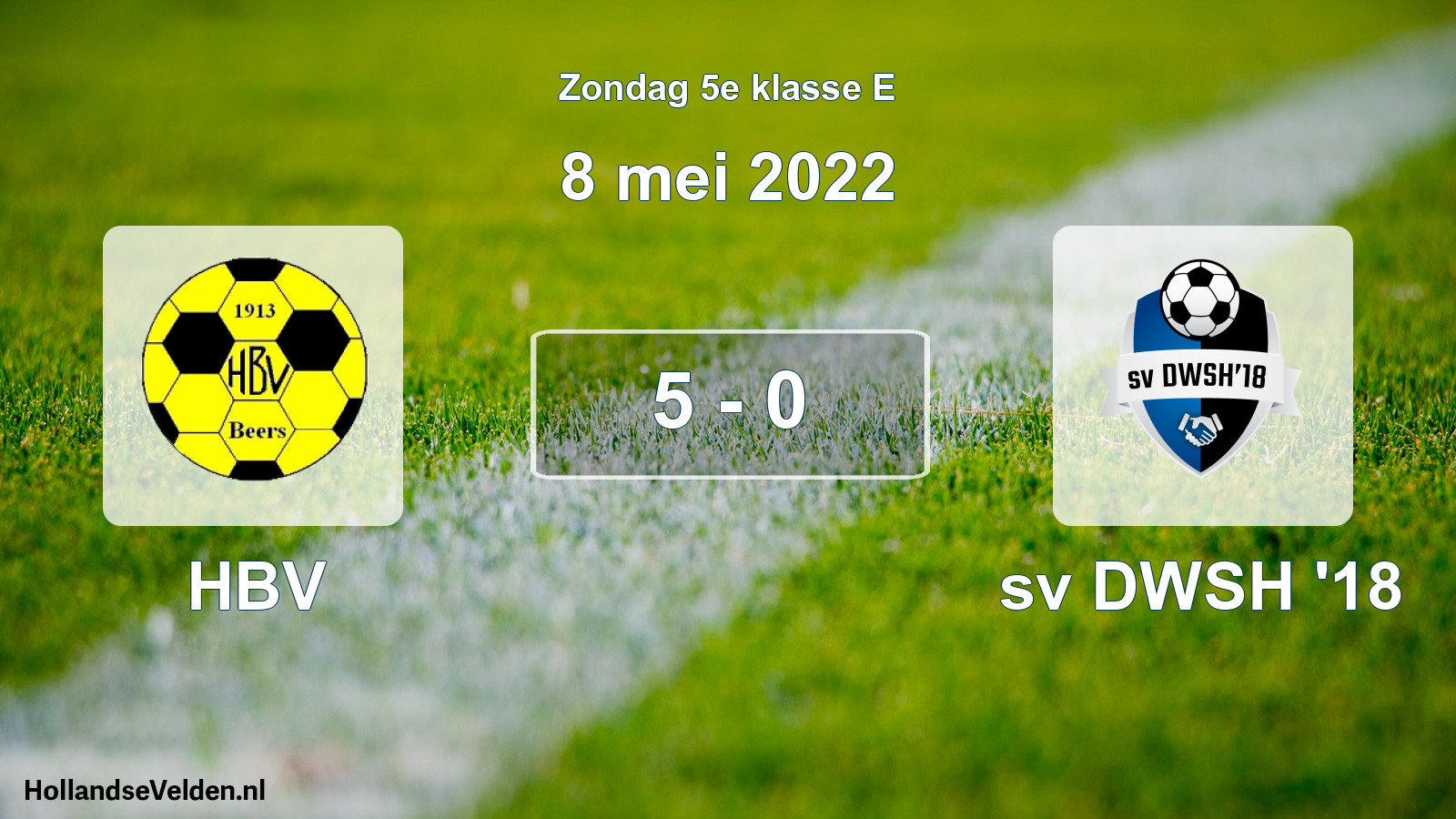 Total number of matches played: HBV - sv DWSH '18 5 - 0 (8 May 2022)