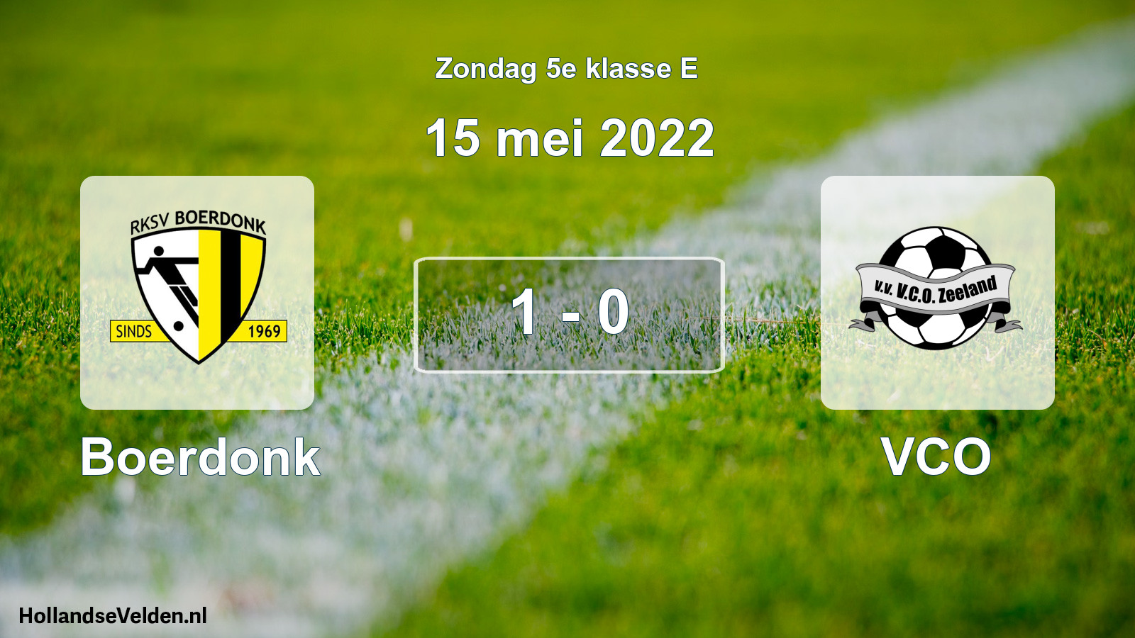 Total number of matches played: Boerdonk - VCO 1 - 0 (15 May 2022)