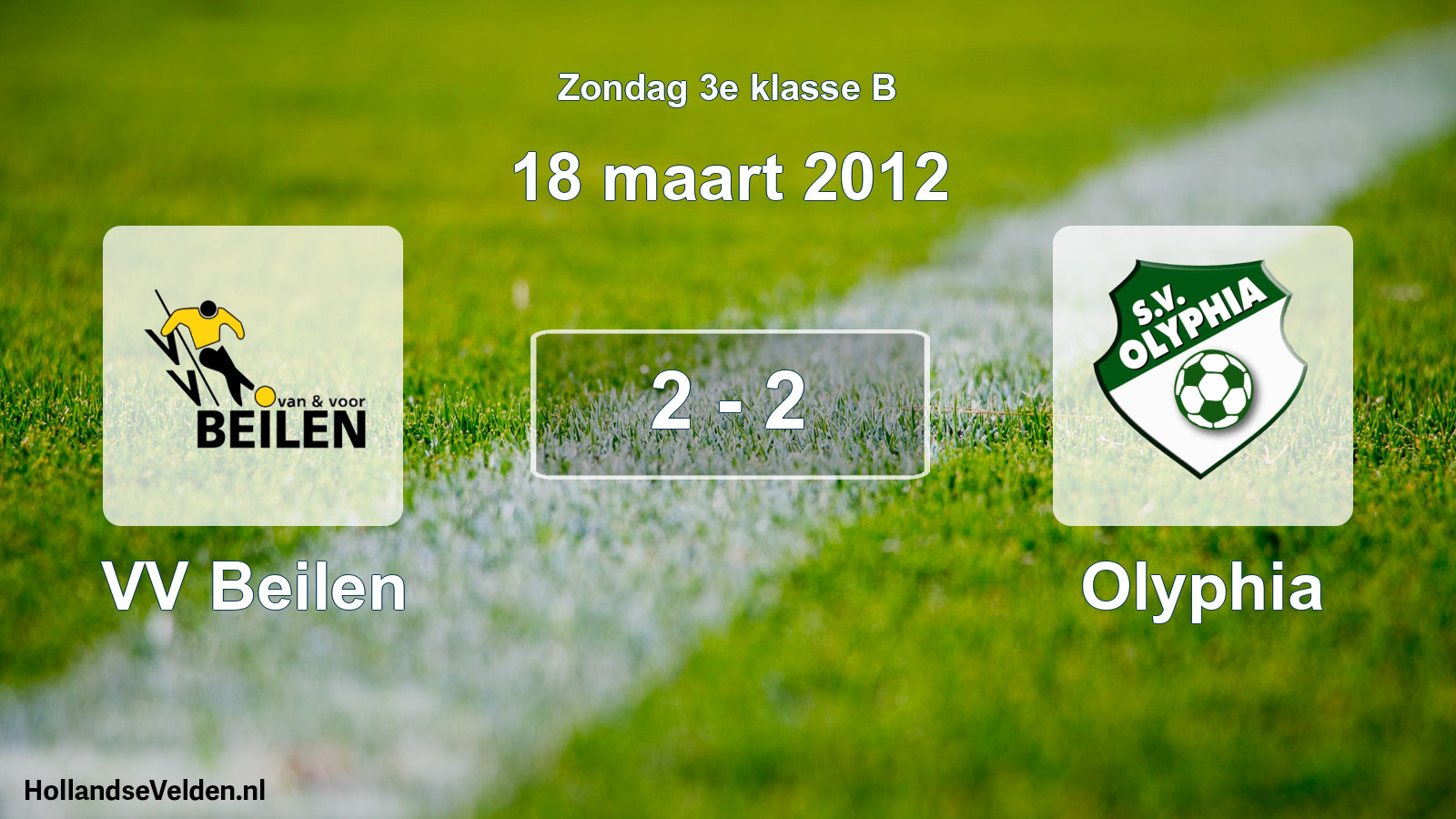 Total number of matches played: VV Beilen - Olyphia 2 - 2 (18 March 2012)