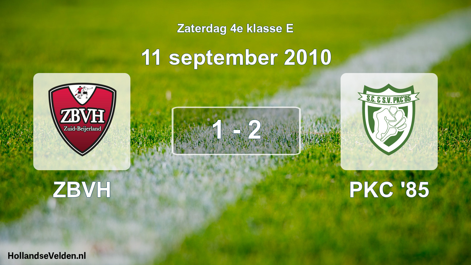 Gespeelde wedstrijd: ZBVH - PKC '85 1 - 2 (11 september 2010)
