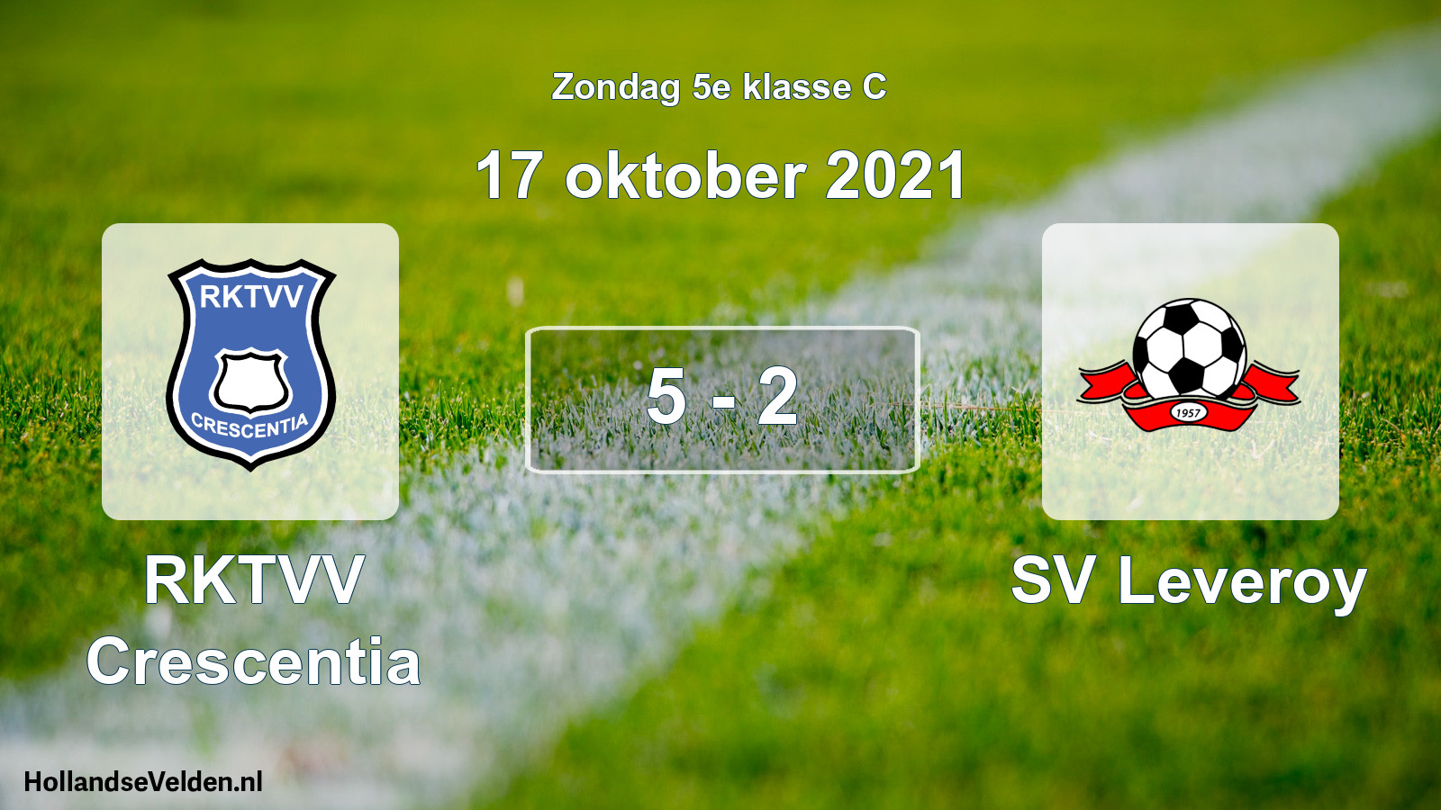Total number of matches played: RKTVV Crescentia - SV Leveroy 5 - 2 (17 October 2021)