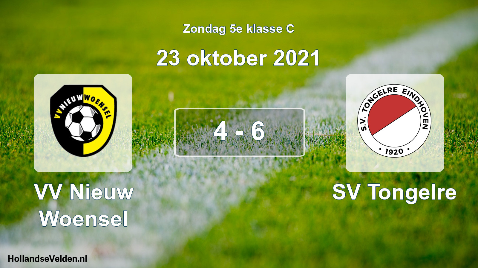 Total number of matches played: VV Nieuw Woensel - SV Tongelre 4 - 6 (23 October 2021)