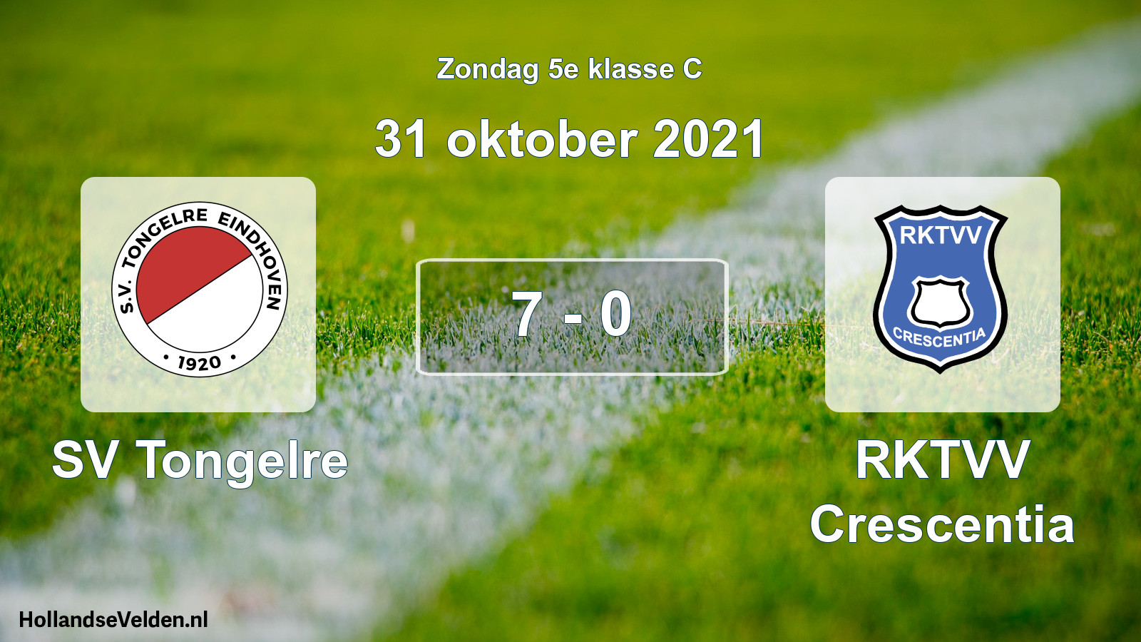 Total number of matches played: SV Tongelre - RKTVV Crescentia 7 - 0 (31 October 2021)