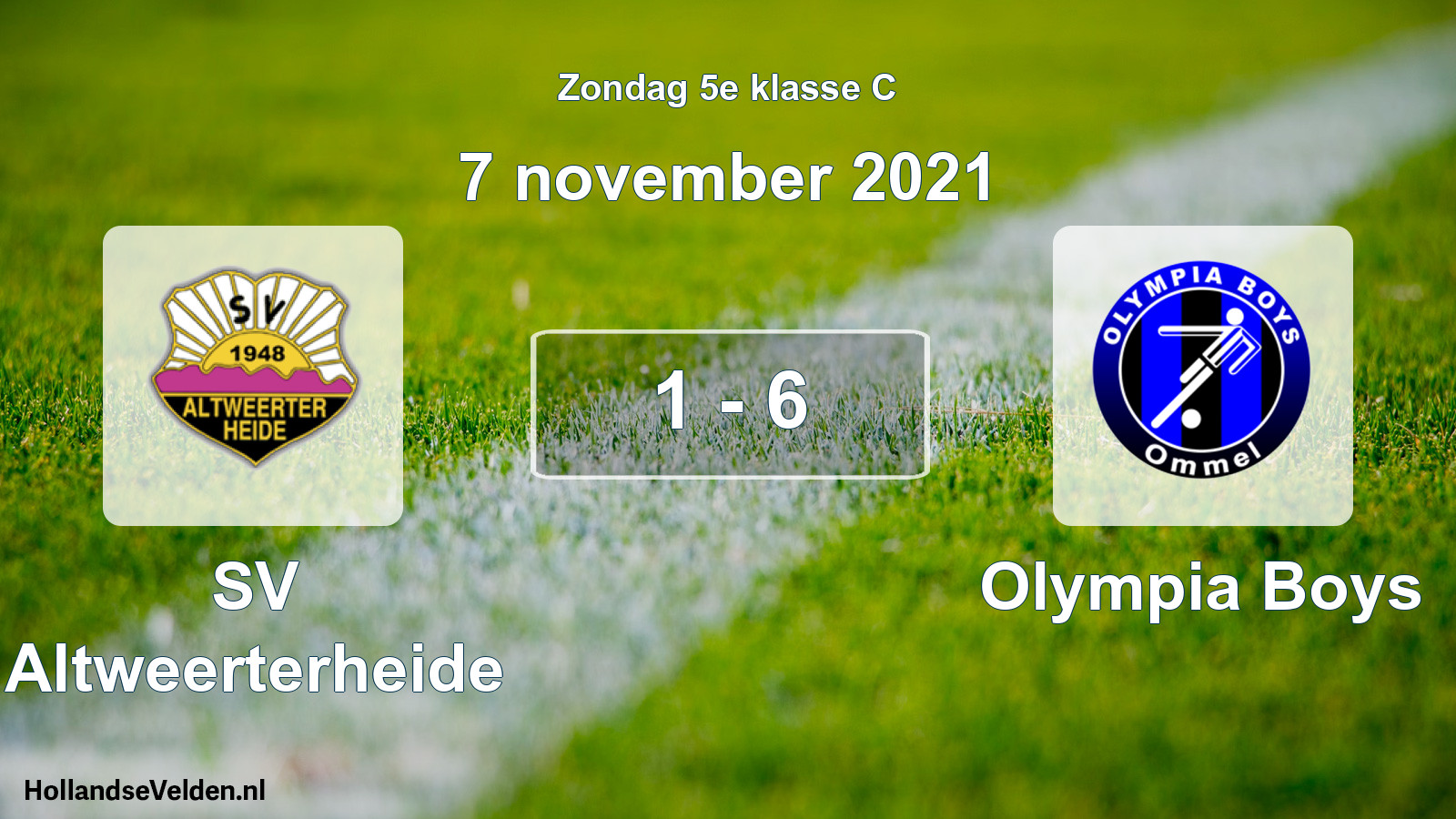 Total number of matches played: SV Altweerterheide - Olympia Boys 1 - 6 (7 November 2021)