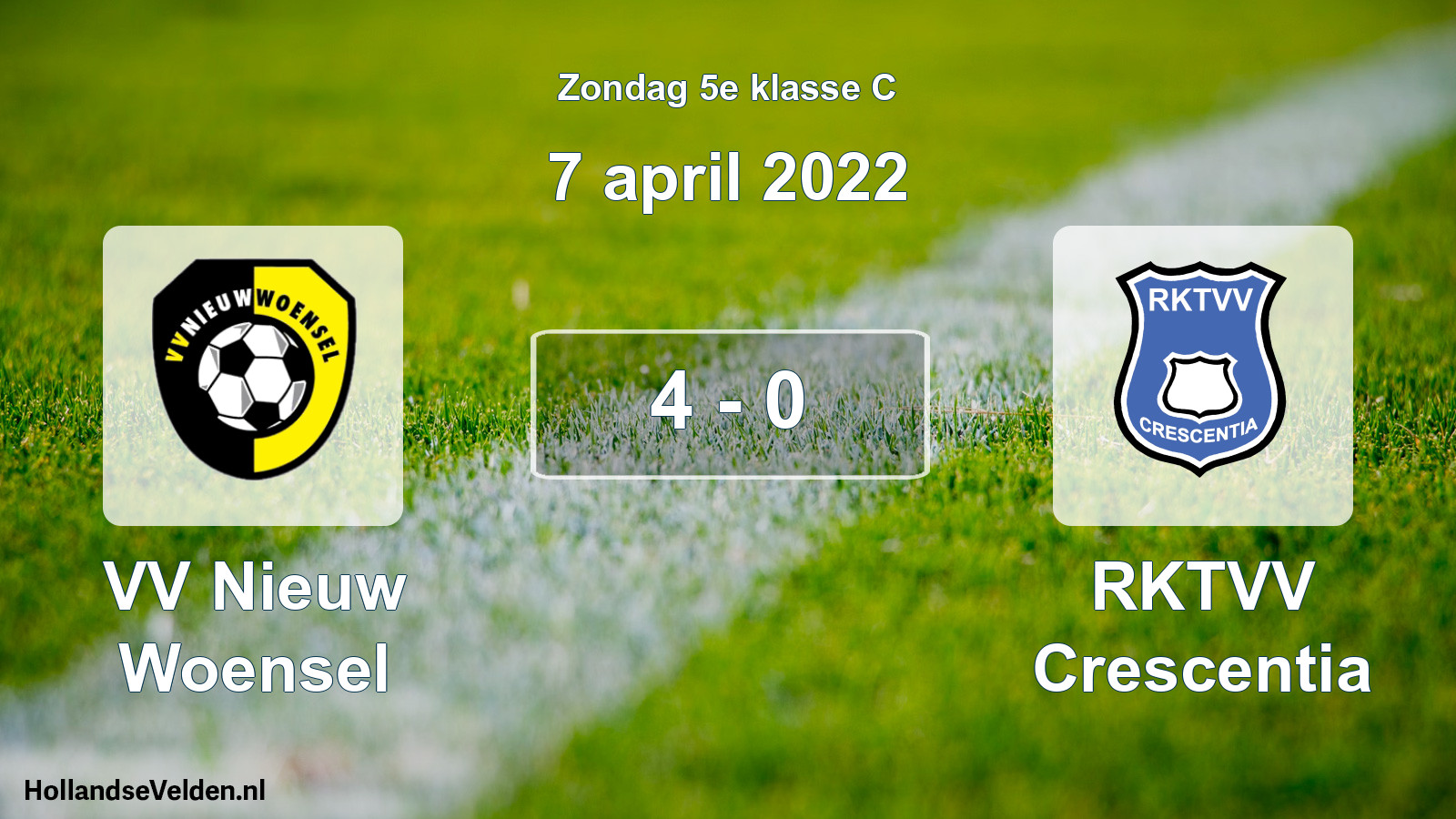 Total number of matches played: VV Nieuw Woensel - RKTVV Crescentia 4 - 0 (7 April 2022)