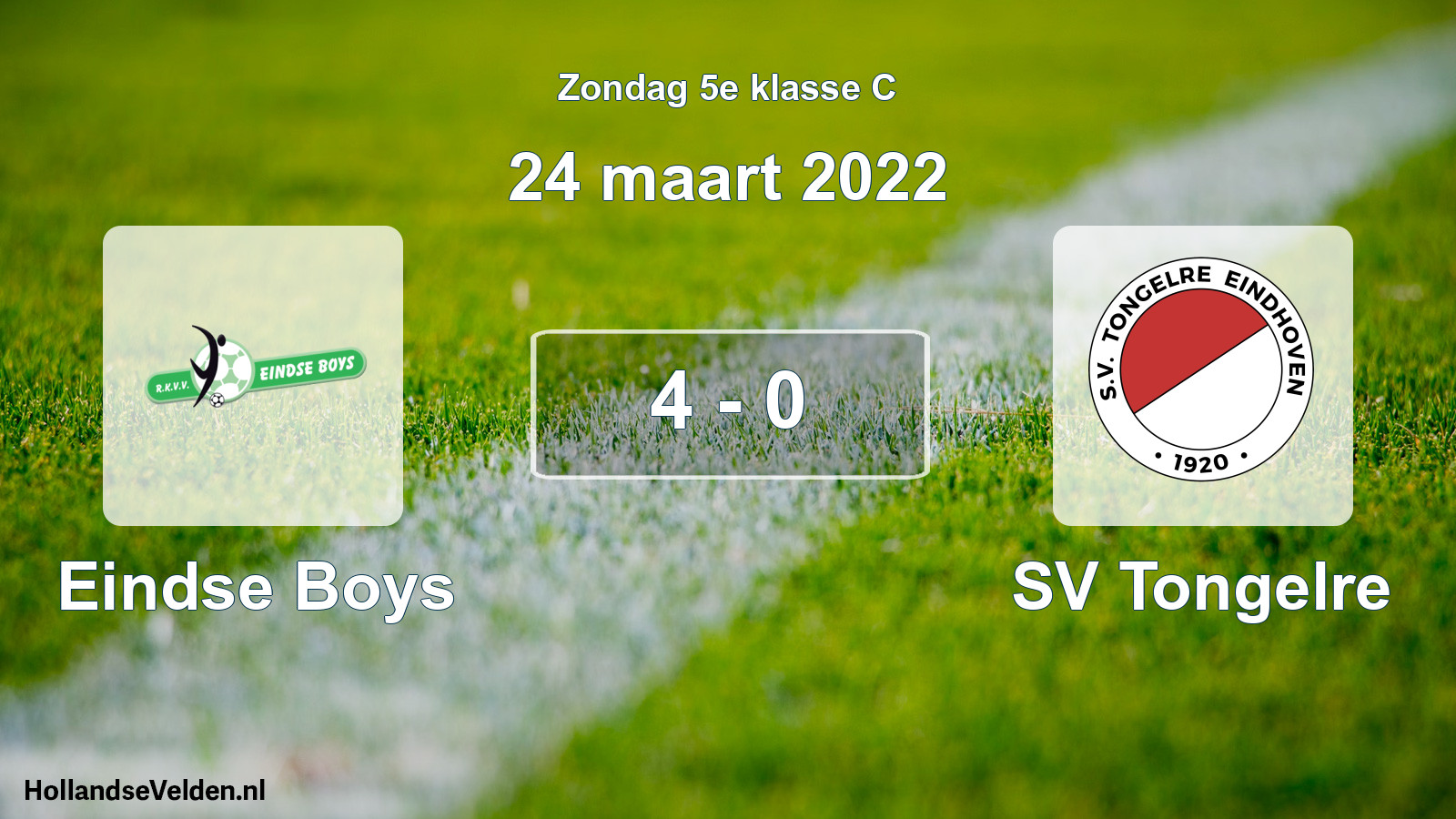 Total number of matches played: Eindse Boys - SV Tongelre 4 - 0 (24 March 2022)