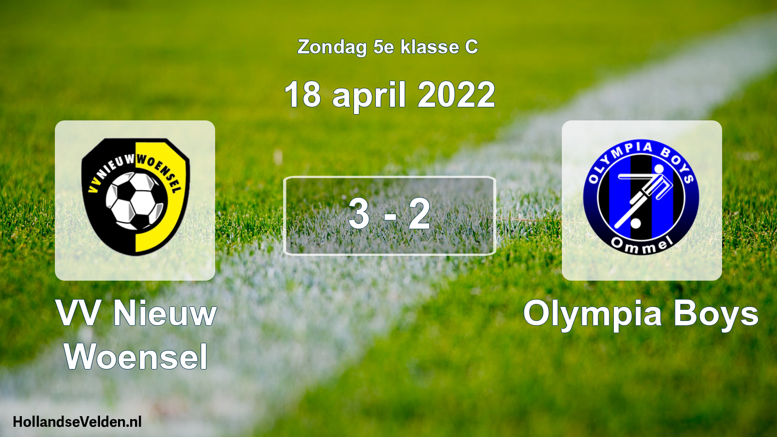 Total number of matches played: VV Nieuw Woensel - Olympia Boys 3 - 2 (18 April 2022)