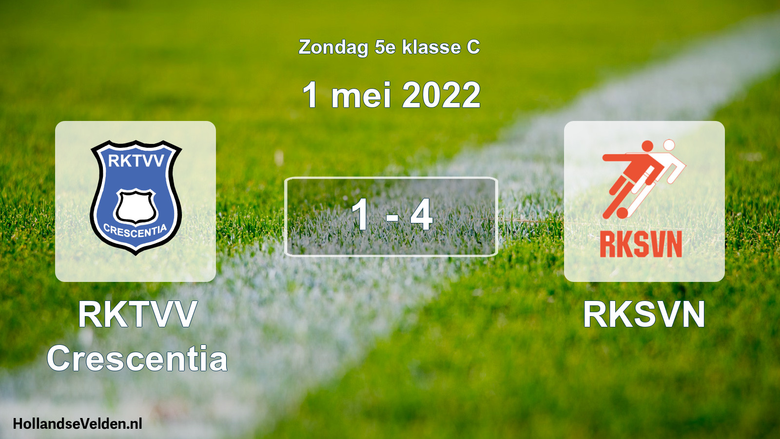 Total number of matches played: RKTVV Crescentia - RKSVN 1 - 4 (1 May 2022)