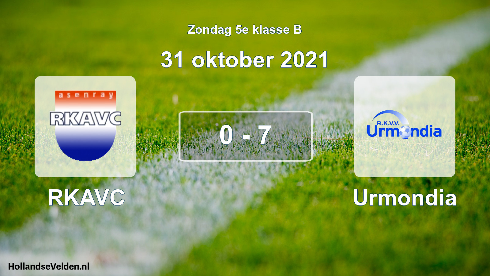 Total number of matches played: RKAVC - Urmondia 0 - 7 (31 October 2021)