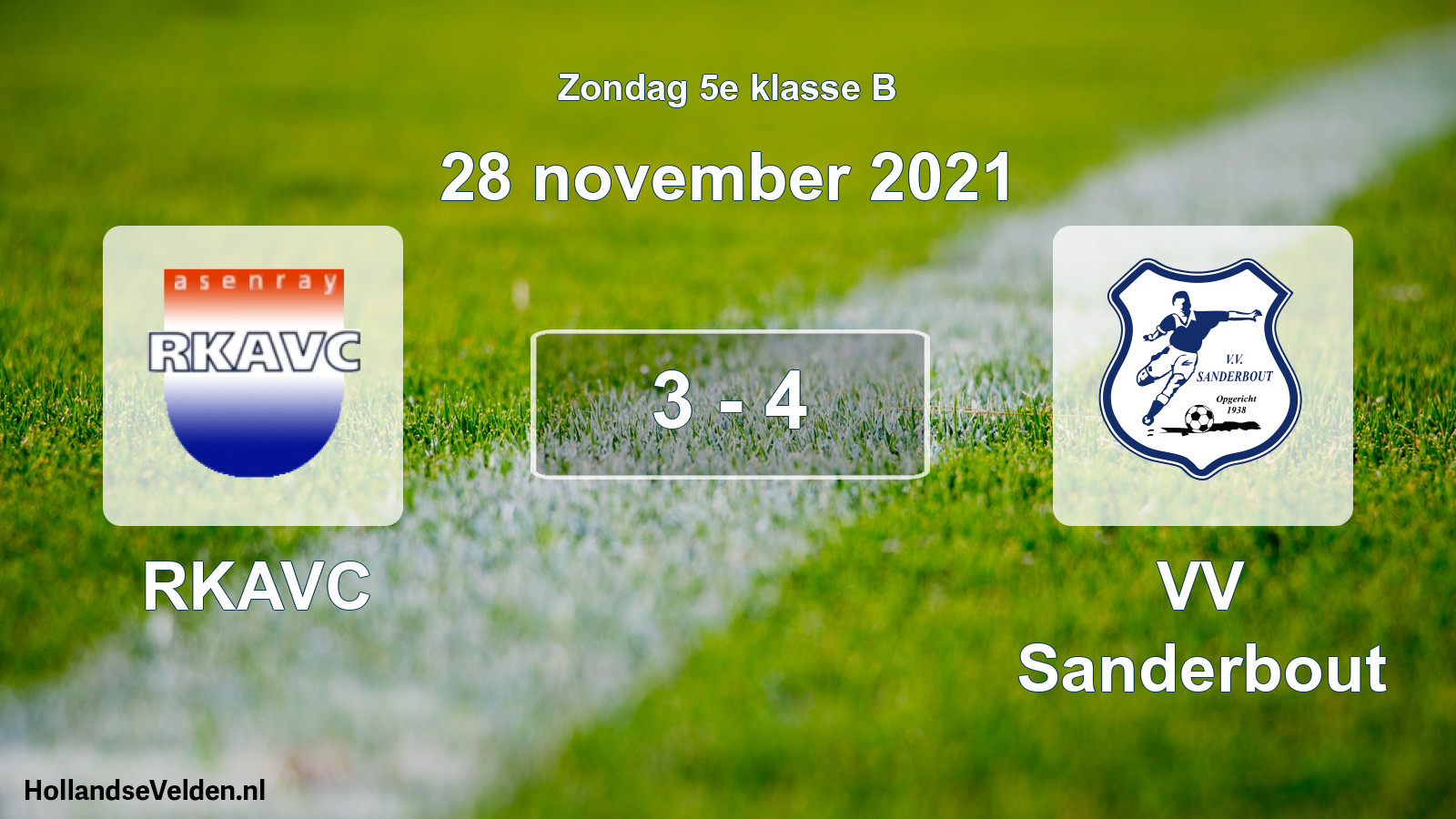 Total number of matches played: RKAVC - VV Sanderbout 3 - 4 (28 November 2021)