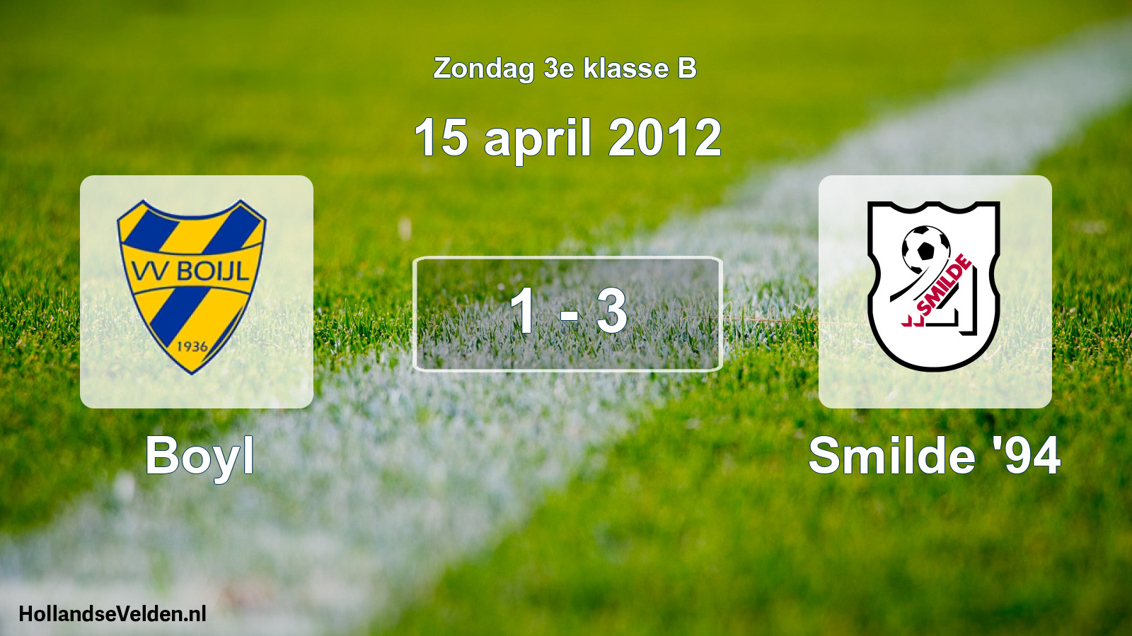 Total number of matches played: Boyl - Smilde '94 1 - 3 (15 April 2012)