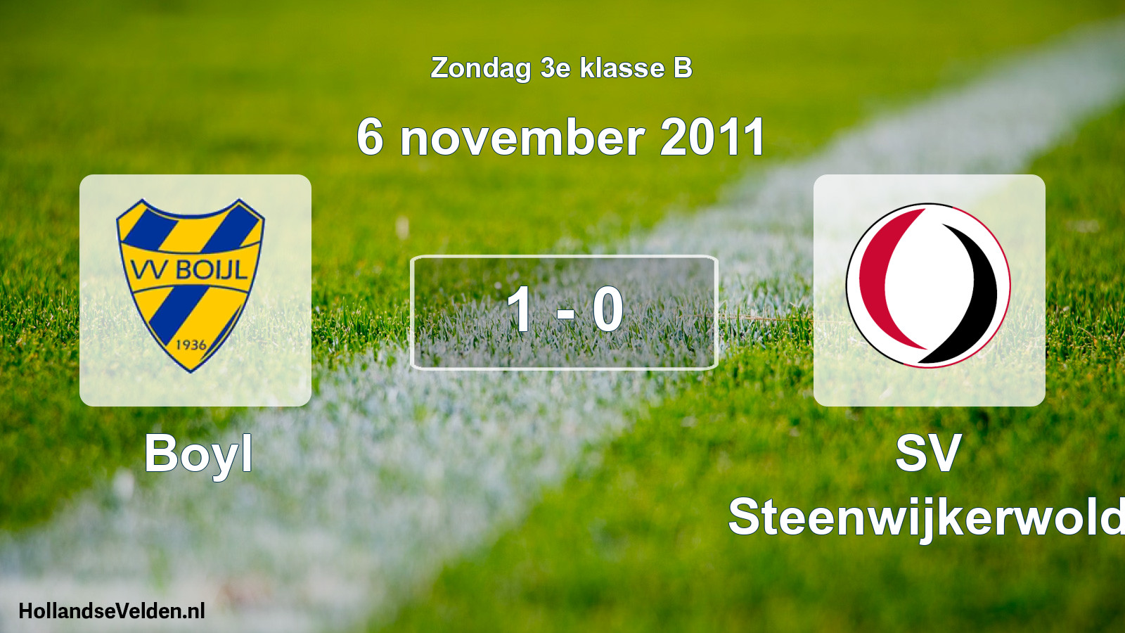 Total number of matches played: Boyl - SV Steenwijkerwold 1 - 0 (6 November 2011)