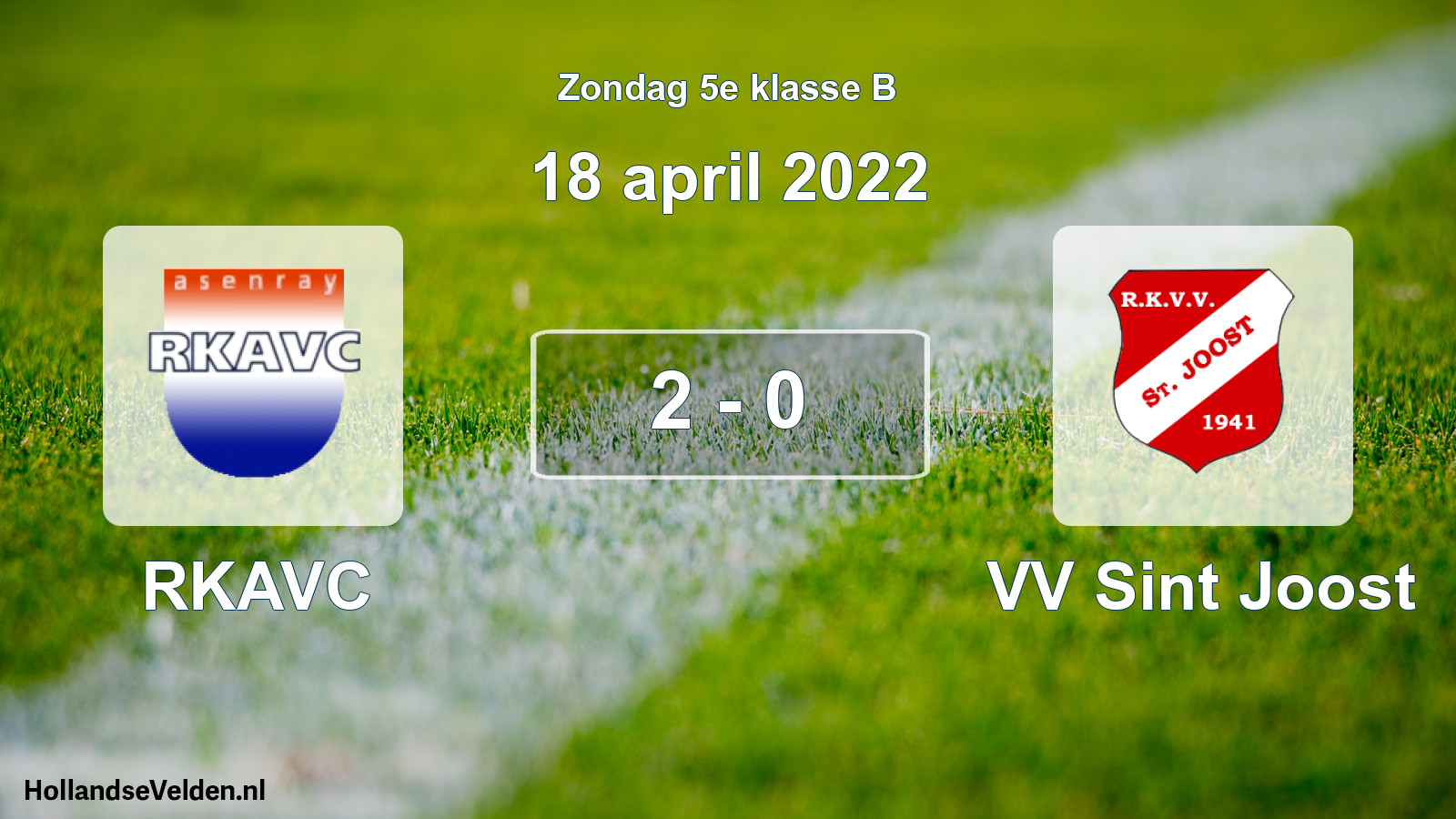 Total number of matches played: RKAVC - VV Sint Joost 2 - 0 (18 April 2022)