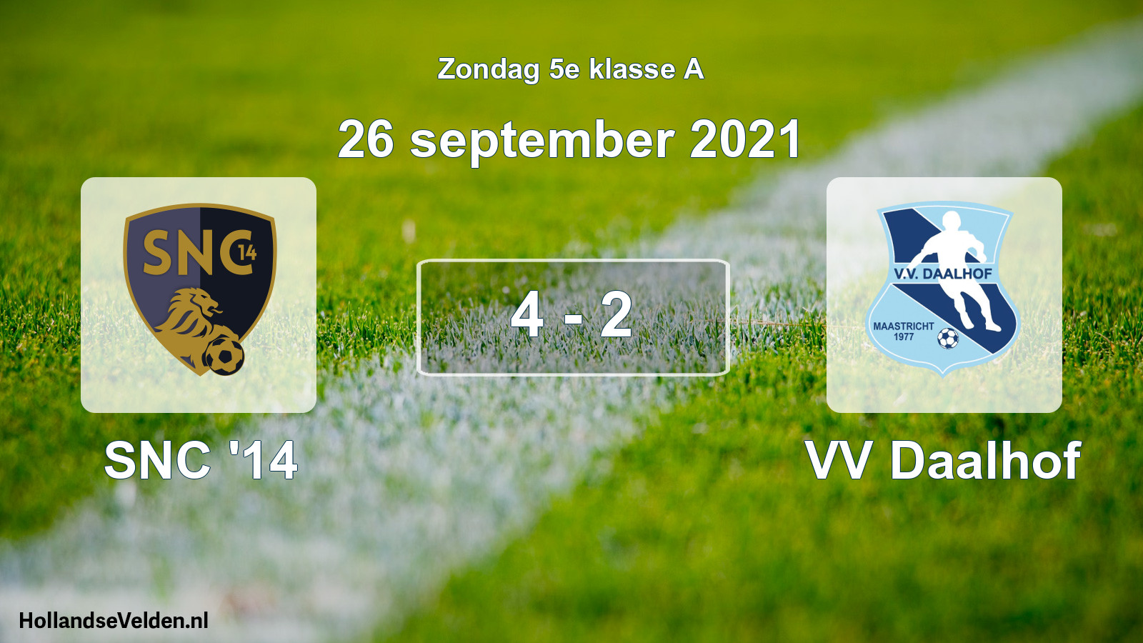 Total number of matches played: SNC '14 - VV Daalhof 4 - 2 (26 September 2021)