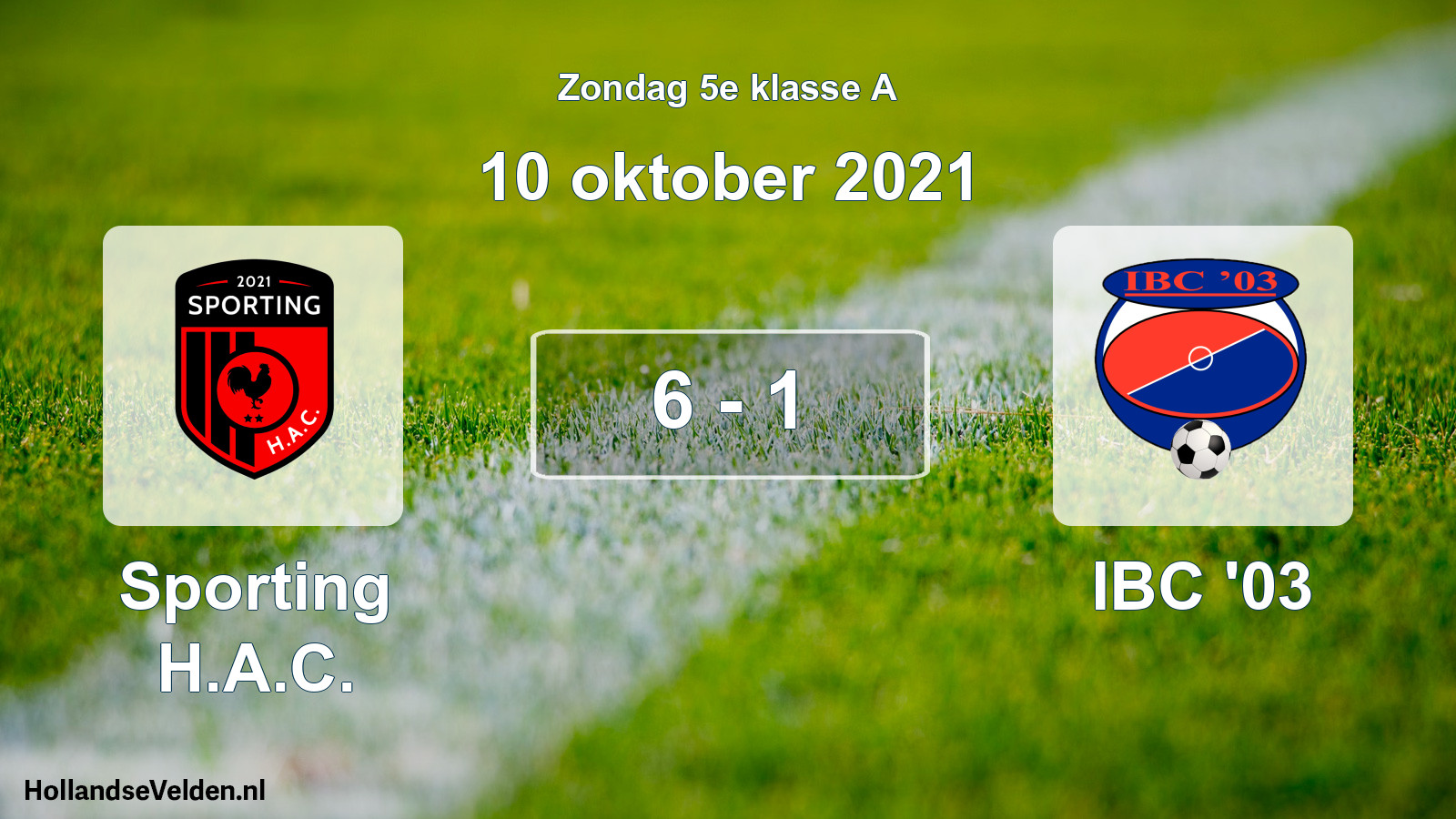 Total number of matches played: Sporting H.A.C. - IBC '03 6 - 1 (10 October 2021)