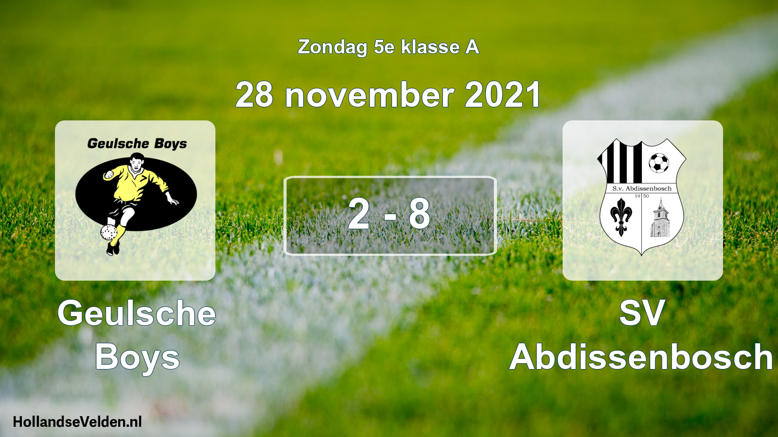 Total number of matches played: Geulsche Boys - SV Abdissenbosch 2 - 8 (28 November 2021)