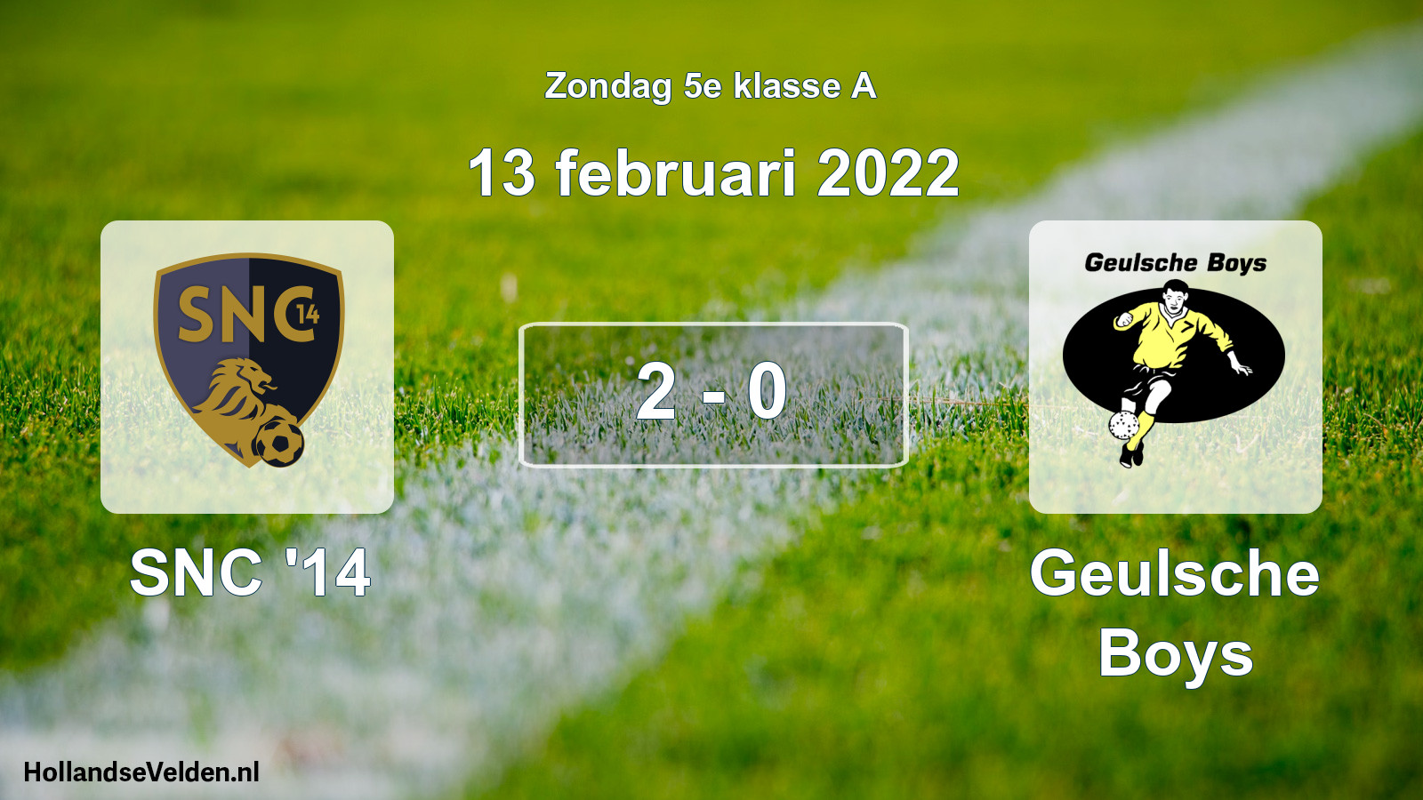 Total number of matches played: SNC '14 - Geulsche Boys 2 - 0 (13 February 2022)
