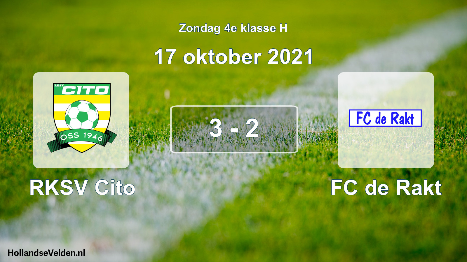 Total number of matches played: RKSV Cito - FC de Rakt 3 - 2 (17 October 2021)