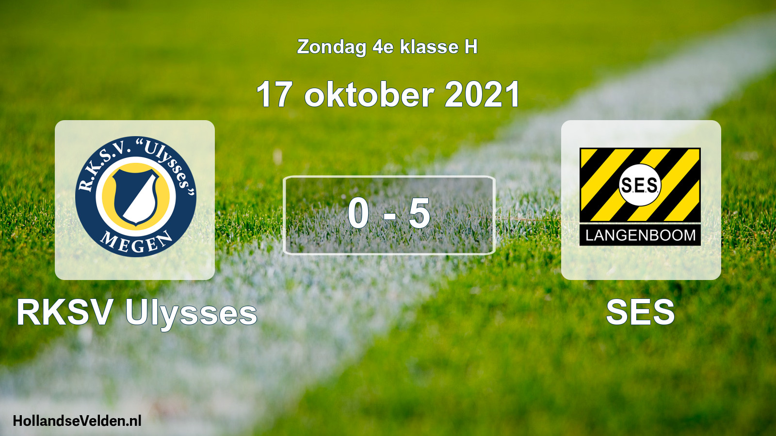 Total number of matches played: RKSV Ulysses - SES 0 - 5 (17 October 2021)