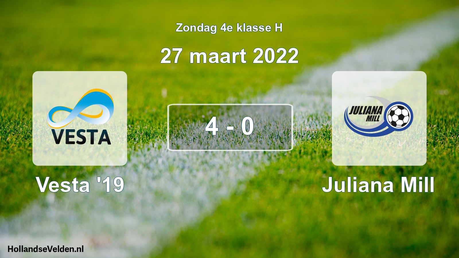 Total number of matches played: SSA Vesta '19 - Juliana Mill 4 - 0 (27 March 2022)