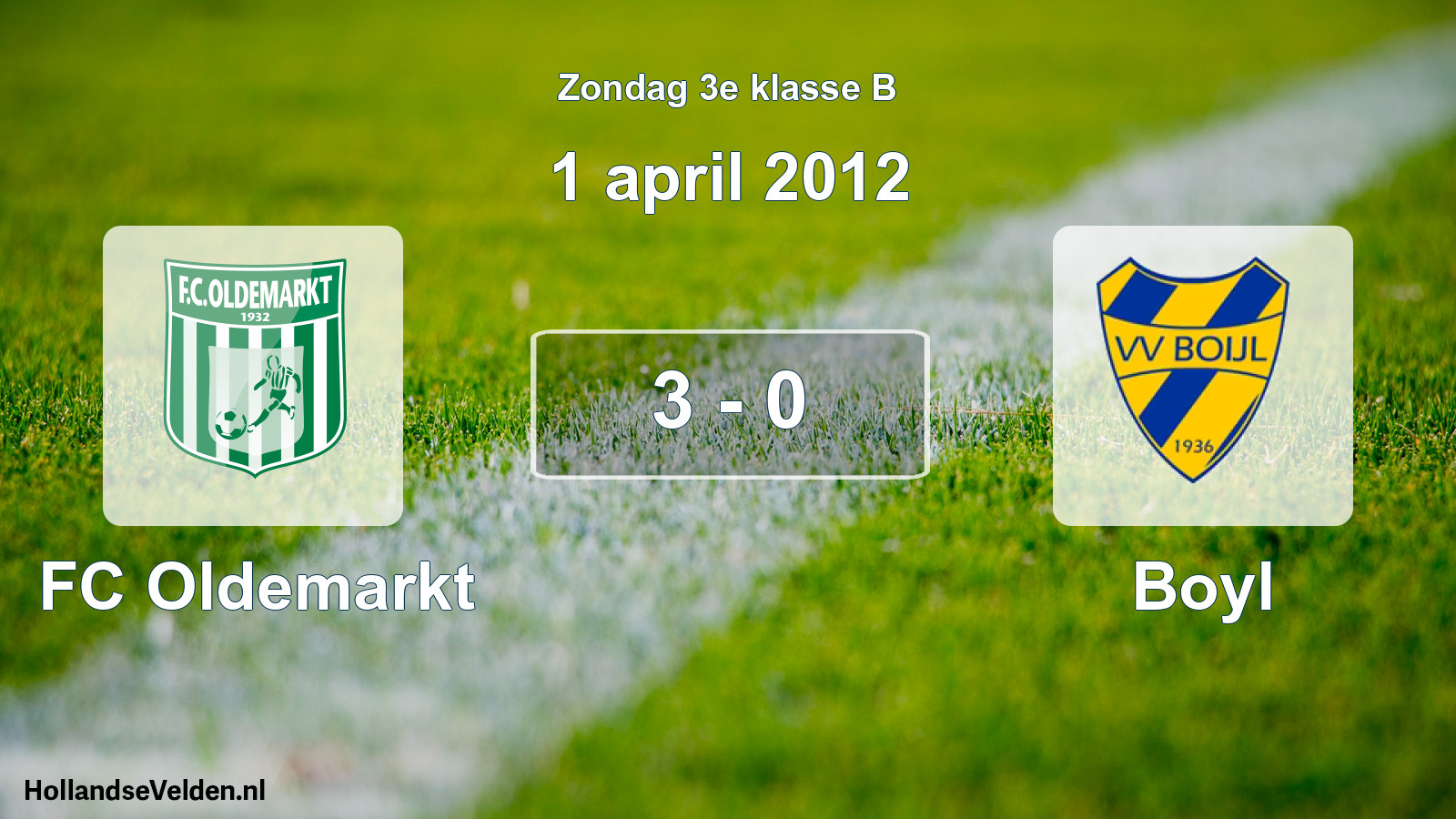 Total number of matches played: FC Oldemarkt - Boyl 3 - 0 (1 April 2012)