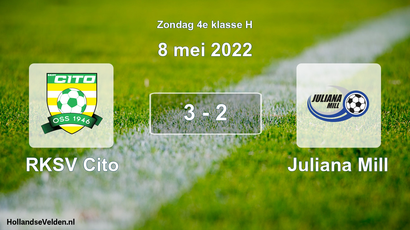 Total number of matches played: RKSV Cito - Juliana Mill 3 - 2 (8 May 2022)