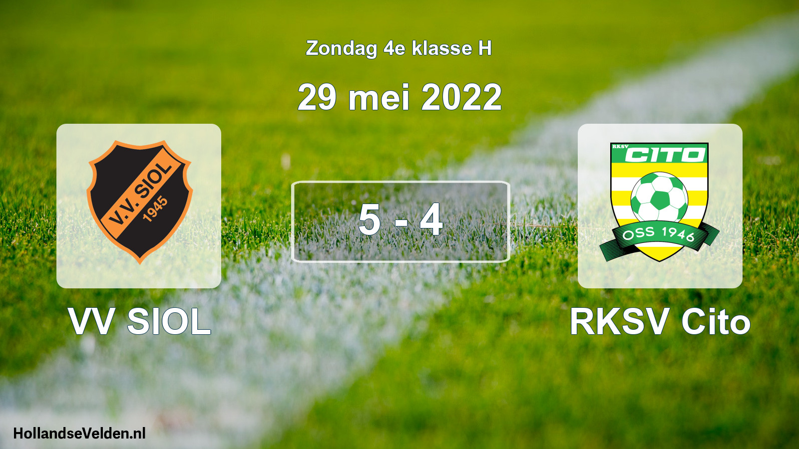 Total number of matches played: VV SIOL - RKSV Cito 5 - 4 (29 May 2022)