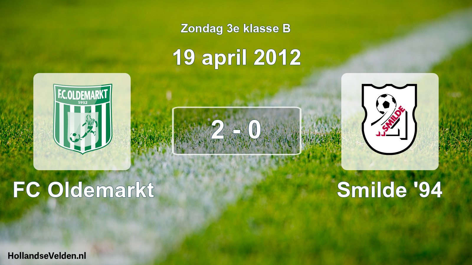 Total number of matches played: FC Oldemarkt - Smilde '94 2 - 0 (19 April 2012)