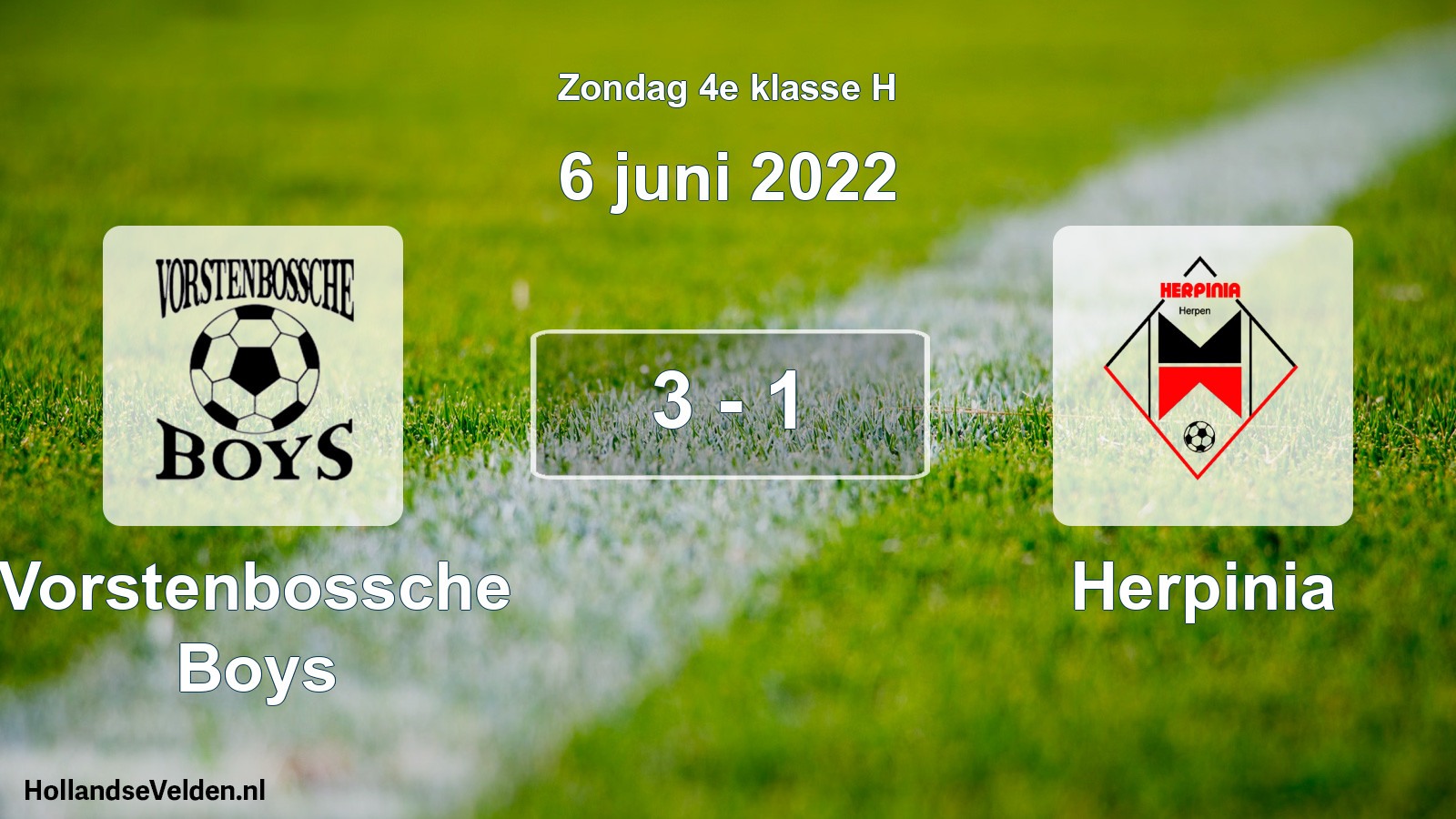 Total number of matches played: Vorstenbossche Boys - Herpinia 3 - 1 (6 June 2022)