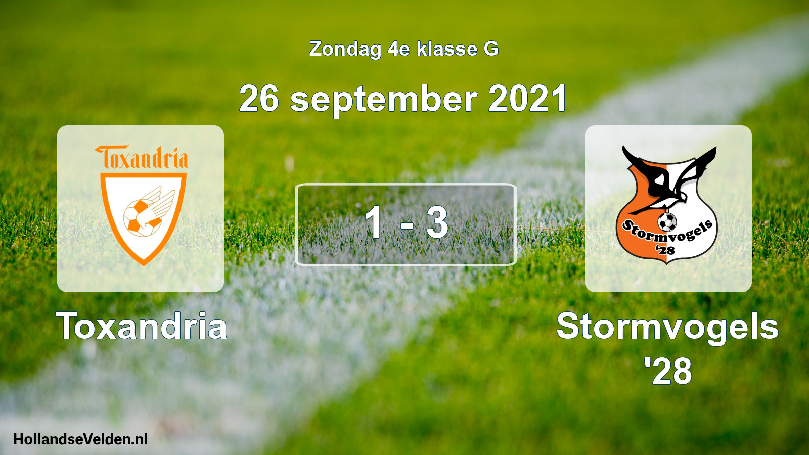 Total number of matches played: Toxandria - Stormvogels '28 1 - 3 (26 September 2021)